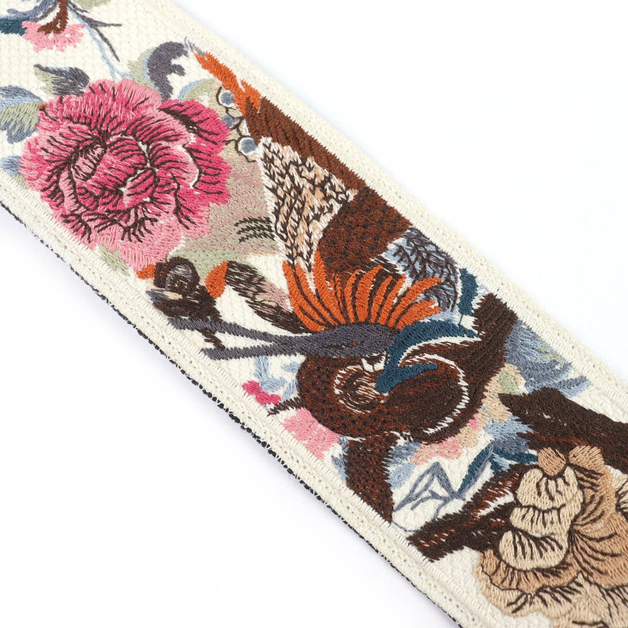 Dior Christian Dior canvas and leather shoulder bag with floral embroidery logo embroidery. Available in beige, black, multicolor silver hardware. Made Italy. Women's. Size ONE SIZE - 4 Thumbnail