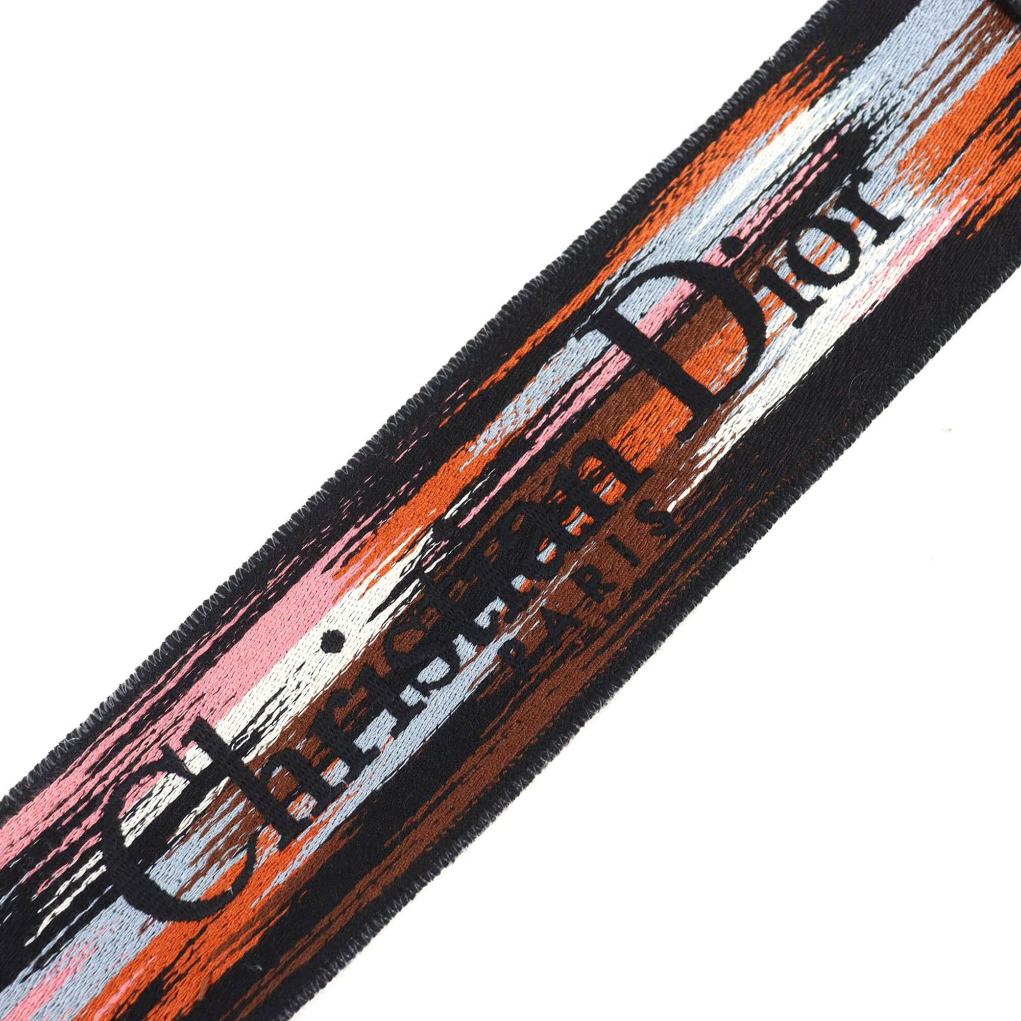 Dior Christian Dior canvas and leather shoulder bag with floral embroidery logo embroidery. Available in beige, black, multicolor silver hardware. Made Italy. Women's. Size ONE SIZE - 5 Thumbnail