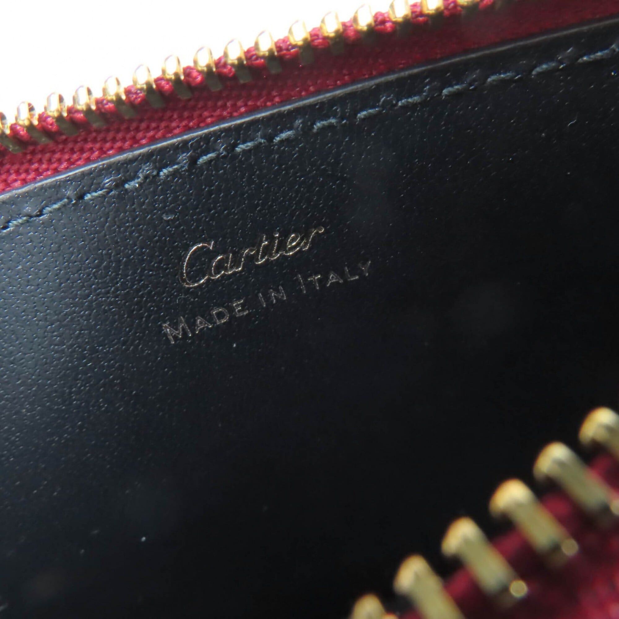 Cartier Cartier Panthère Graphic Leather Fragment Case, Wallet/Coin Purse, Bordeaux, Made in Italy, Women's Size ONE SIZE - 7 Thumbnail