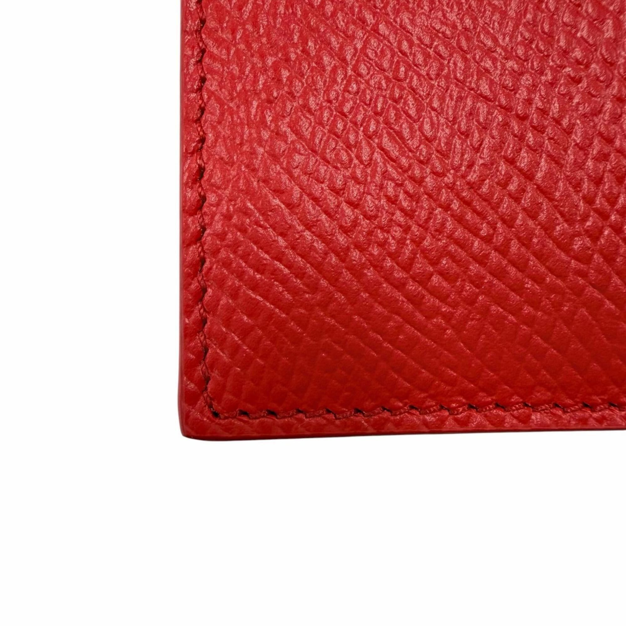 Celine CELINE L10083FVO Leather Triomphe Zip-around Long Business Card Holder/Card Case, Red with Gold Hardware, Comes Box and Dust Bag, Made in Italy Size ONE SIZE - 6 Thumbnail