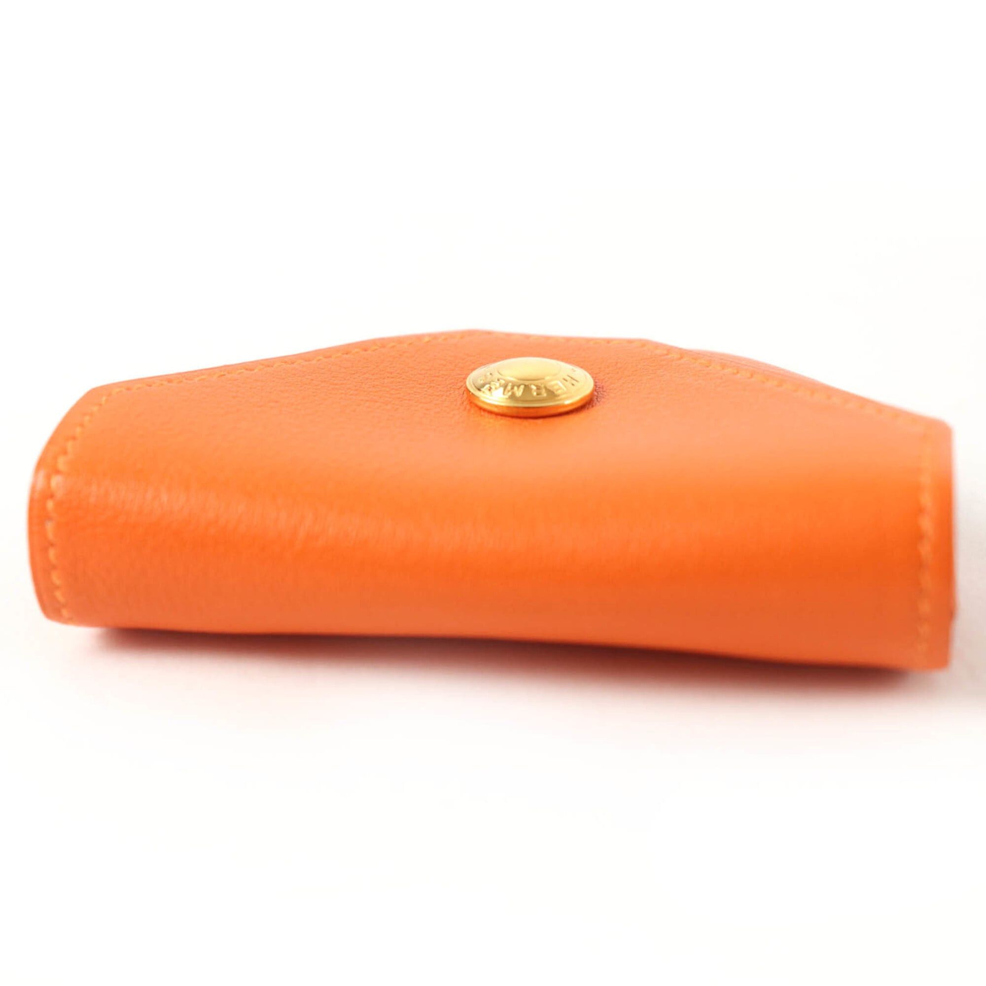 Hermes HERMES Le Vingt-Quatre Veau Gulliver Gold Hardware Sellier Wallet/Coin Case Orange □A Stamp Box Included Made in France Women's Size ONE SIZE - 5 Thumbnail