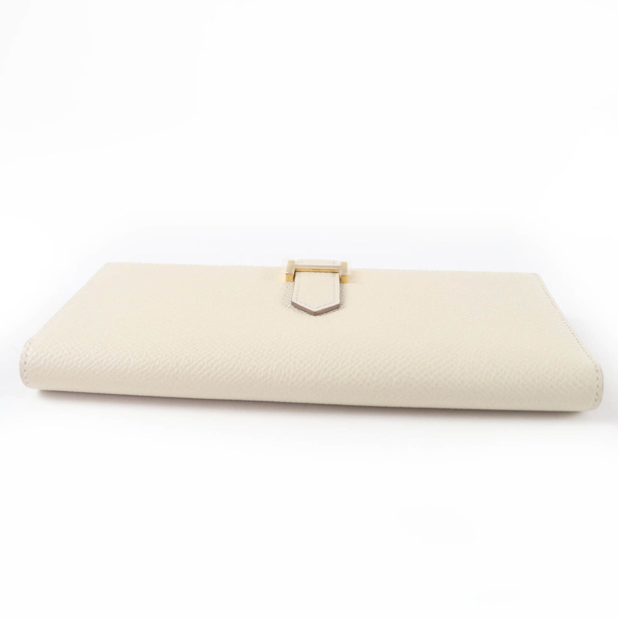 Hermes HERMES Bearn Soufflé Chevre Mysore Nata Gold Hardware Long Wallet, W Stamp, Made in France, Women's, with Box Size ONE SIZE - 4 Thumbnail