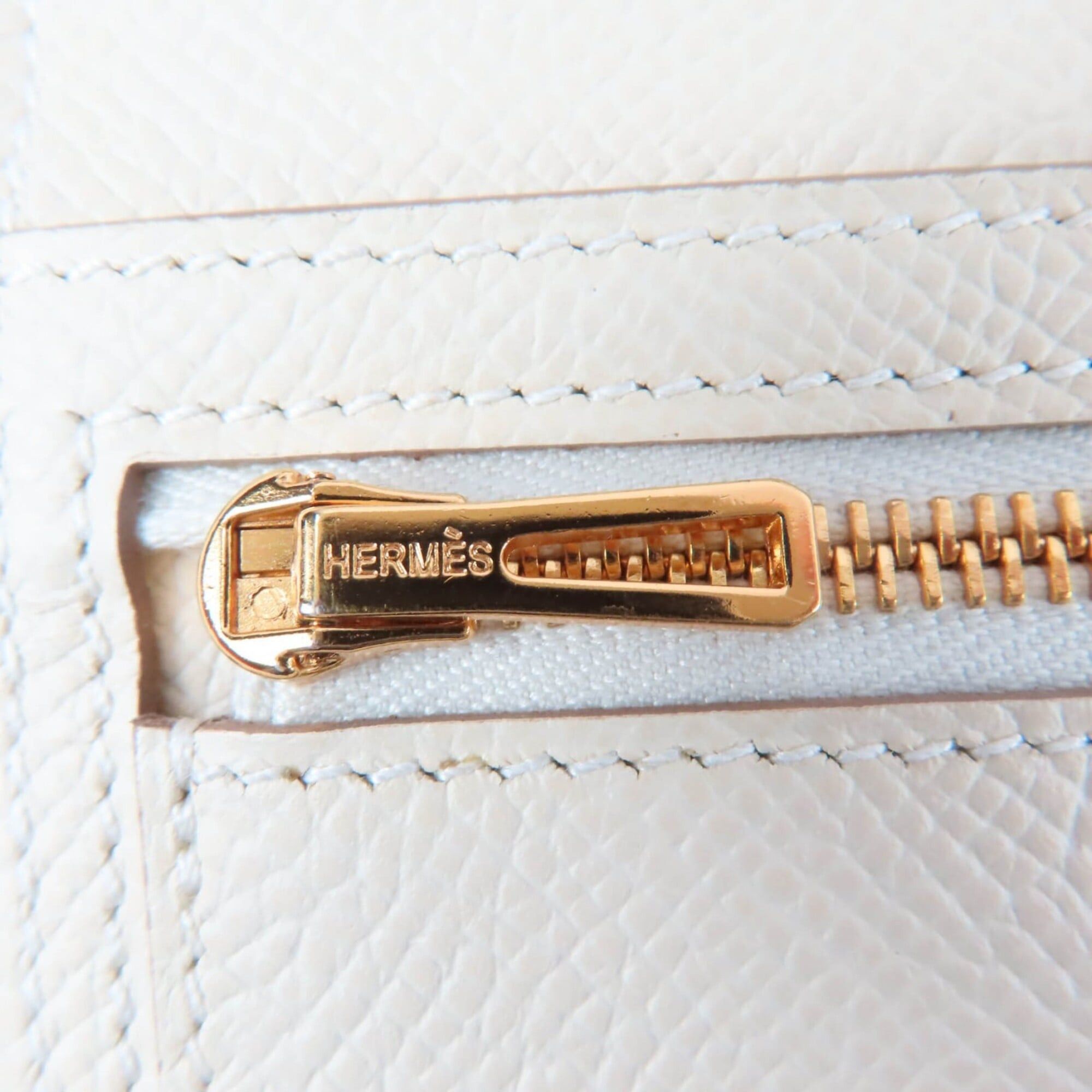 Hermes HERMES Bearn Soufflé Chevre Mysore Nata Gold Hardware Long Wallet, W Stamp, Made in France, Women's, with Box Size ONE SIZE - 8 Thumbnail