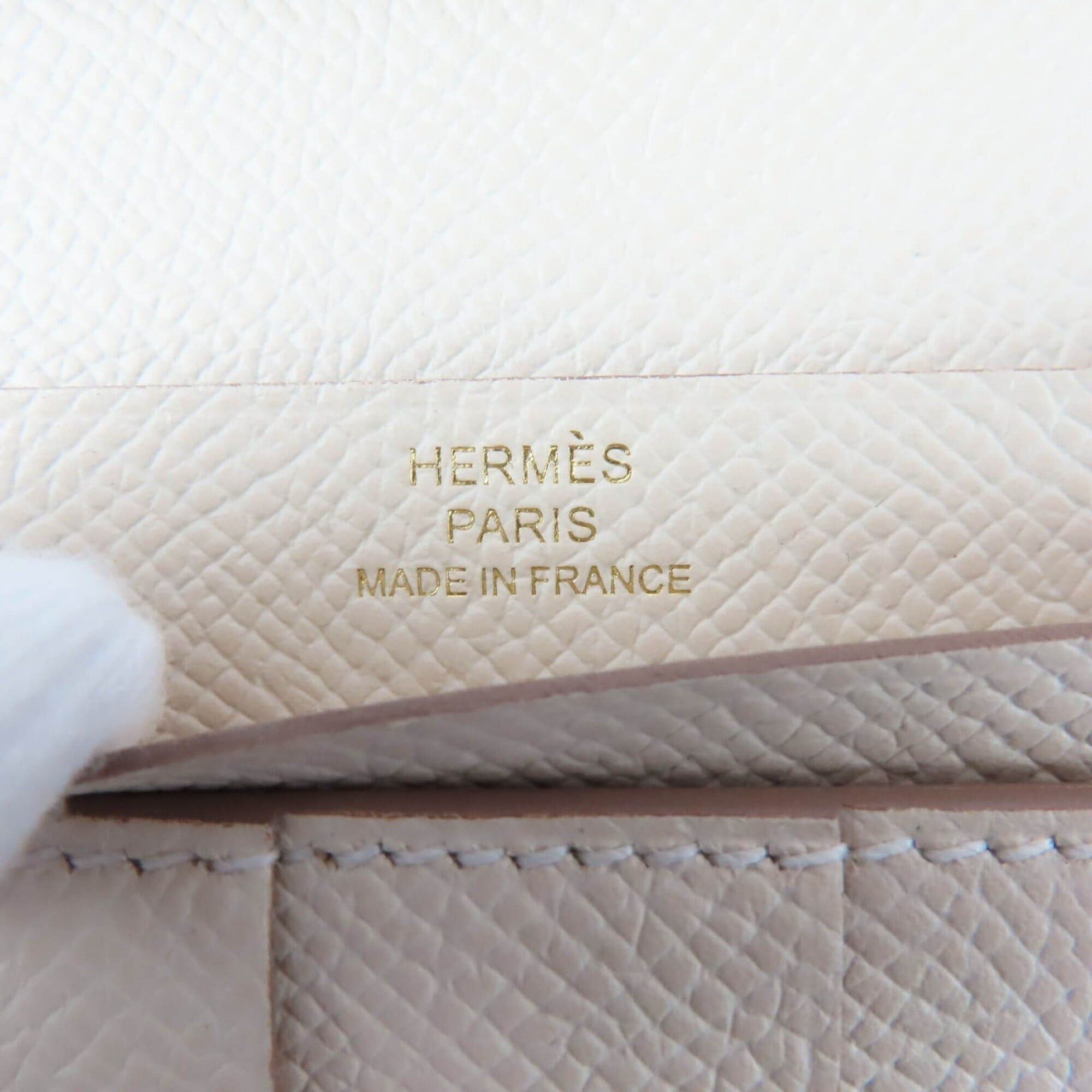 Hermes HERMES Bearn Soufflé Chevre Mysore Nata Gold Hardware Long Wallet, W Stamp, Made in France, Women's, with Box Size ONE SIZE - 9 Thumbnail