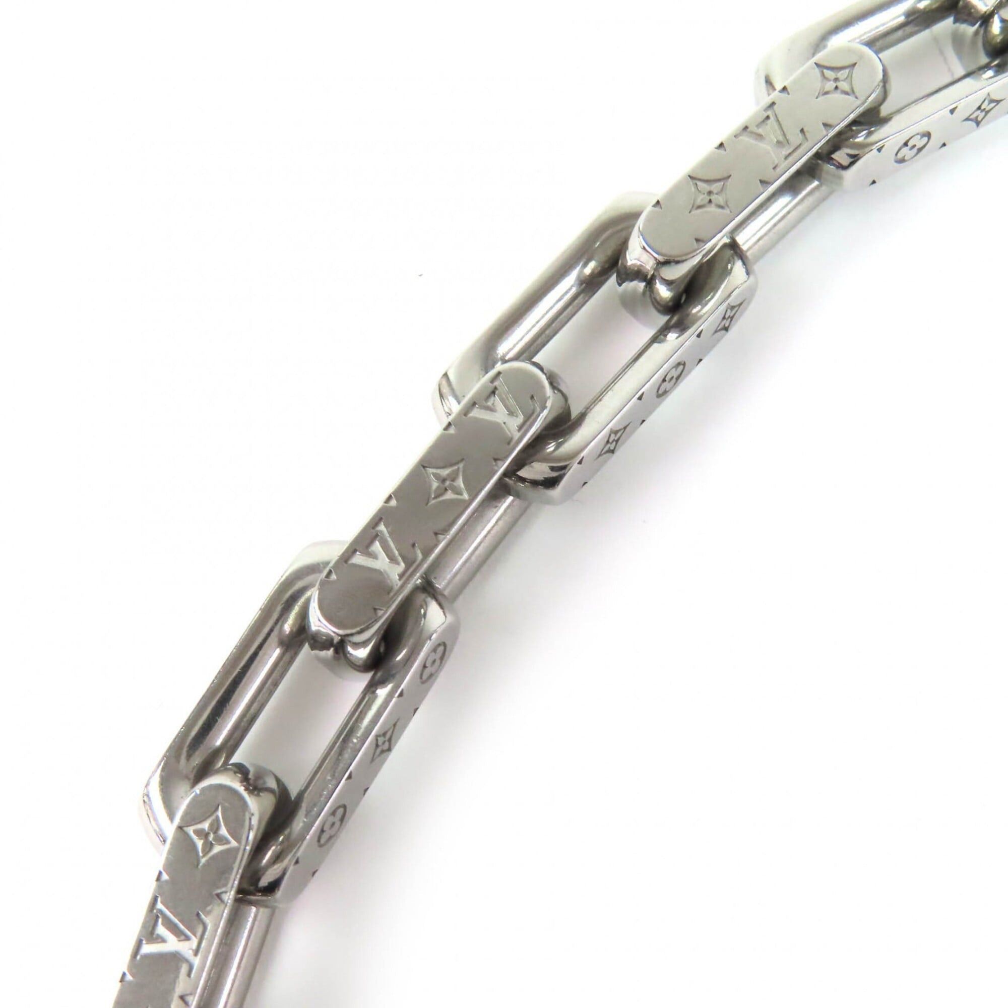 Louis Vuitton LOUIS VUITTON (Louis Vuitton) 2025 model M00307 Collier Chain Monogram Necklace, approximately 54.5cm in length, silver, with dust bag, made Italy, recommended for men. Size ONE SIZE - 4 Thumbnail