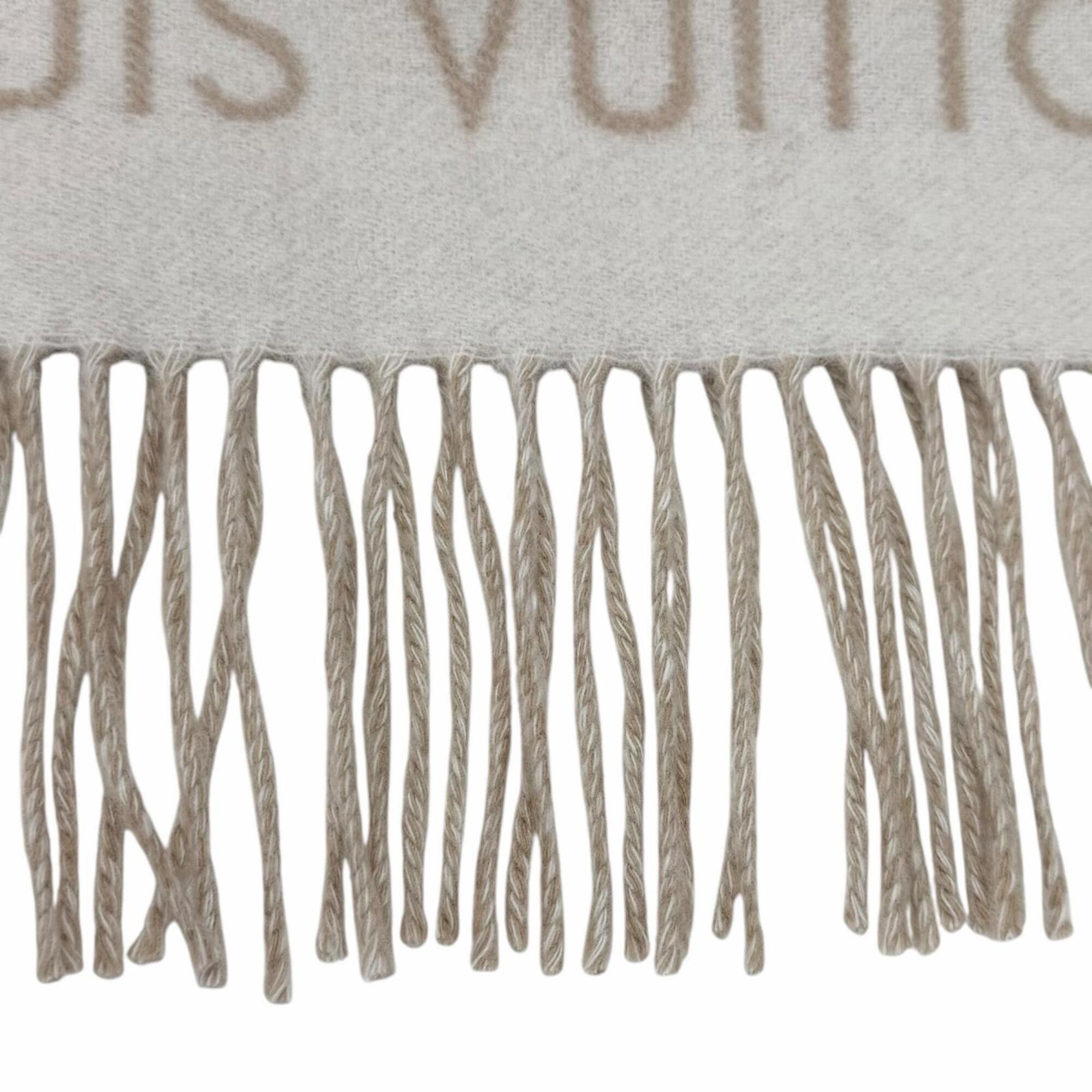 Louis Vuitton LOUIS VUITTON (Louis Vuitton) 2025 Model M78123 Reykjavik Scarf - 100% Cashmere, Beige, Current Model, Logo Design, Fringe, Large Size, Comes with Box, Made in Italy, Women's. Size ONE SIZE - 7 Thumbnail