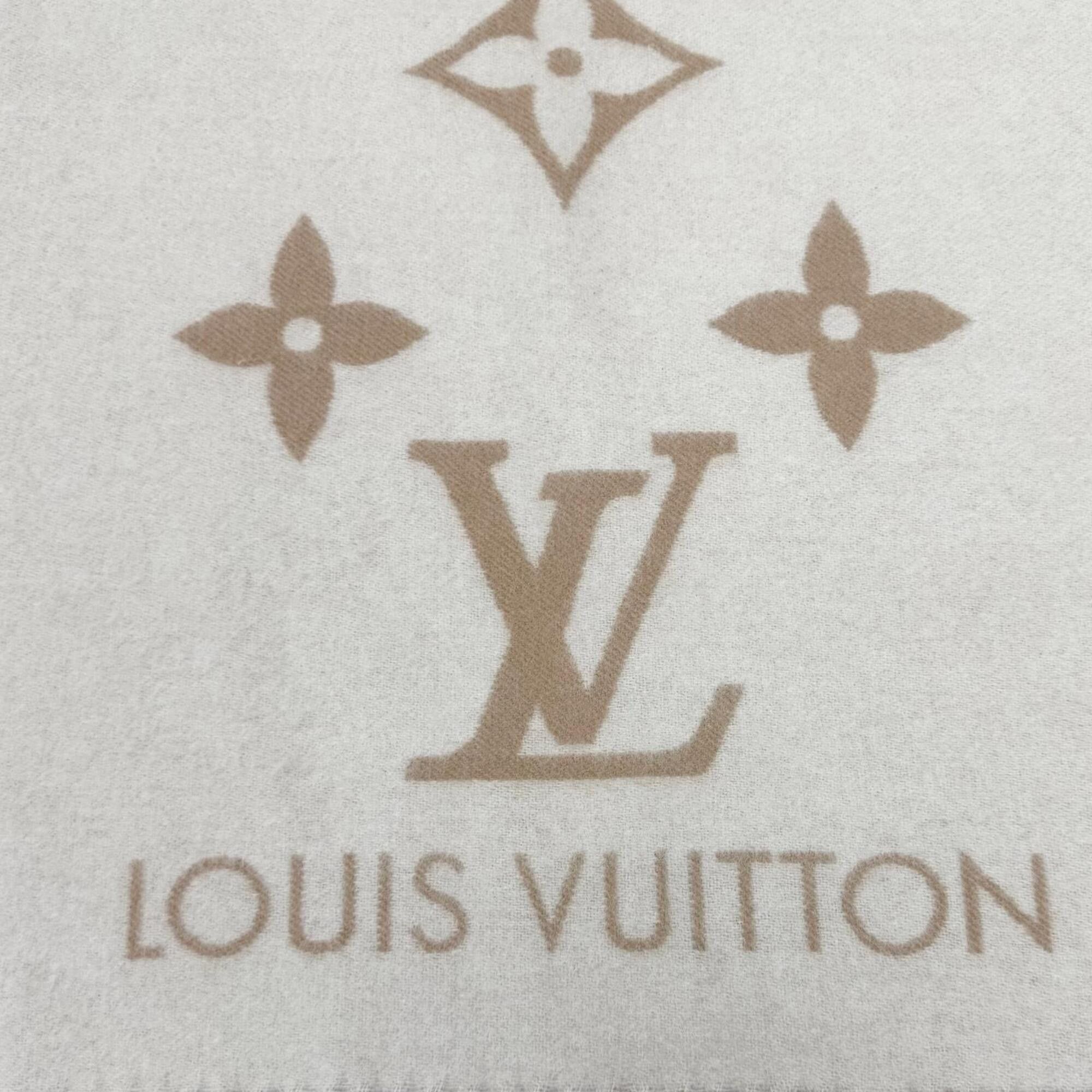 Louis Vuitton LOUIS VUITTON (Louis Vuitton) 2025 Model M78123 Reykjavik Scarf - 100% Cashmere, Beige, Current Model, Logo Design, Fringe, Large Size, Comes with Box, Made in Italy, Women's. Size ONE SIZE - 8 Thumbnail