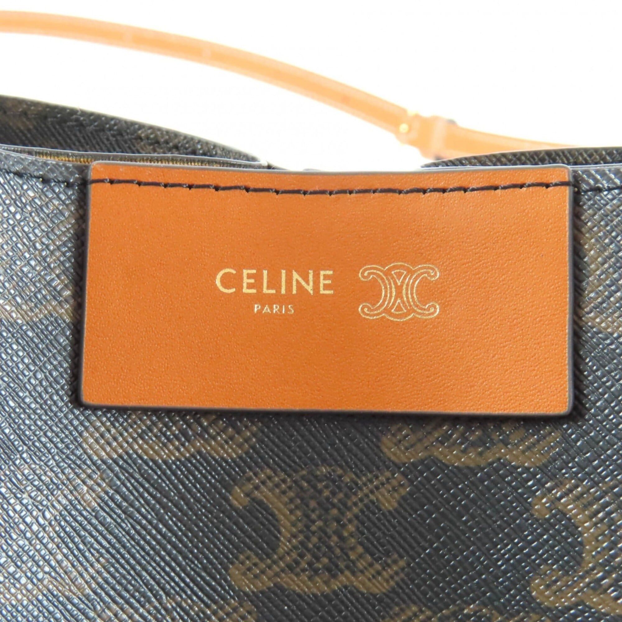 Celine CELINE 12418 Small Cubo Bag Honey Logo Triomphe Canvas 2-way Shoulder Made in Italy Women's Size ONE SIZE - 9 Thumbnail