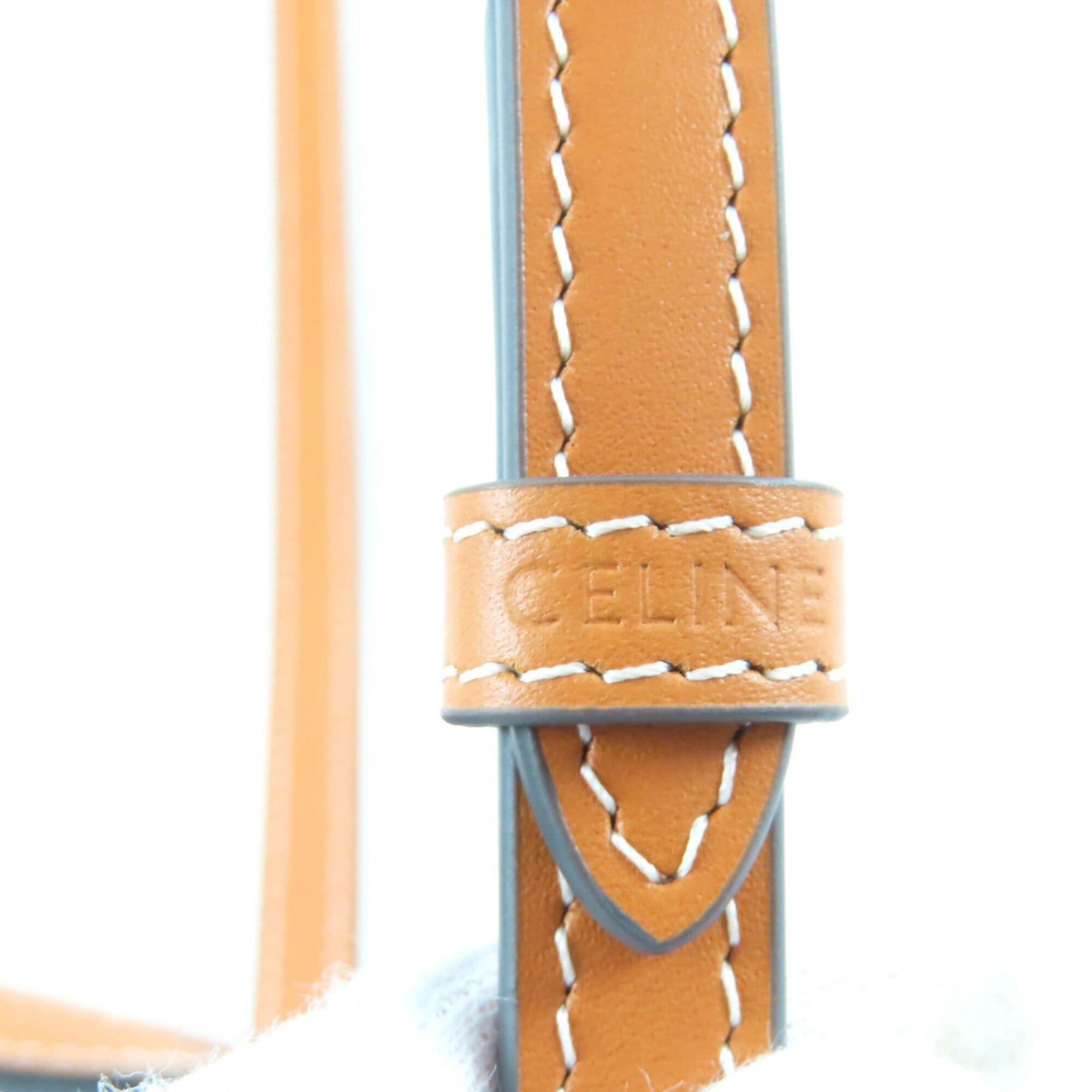 Celine CELINE 12418 Small Cubo Bag Honey Logo Triomphe Canvas 2-way Shoulder Made in Italy Women's Size ONE SIZE - 13 Thumbnail
