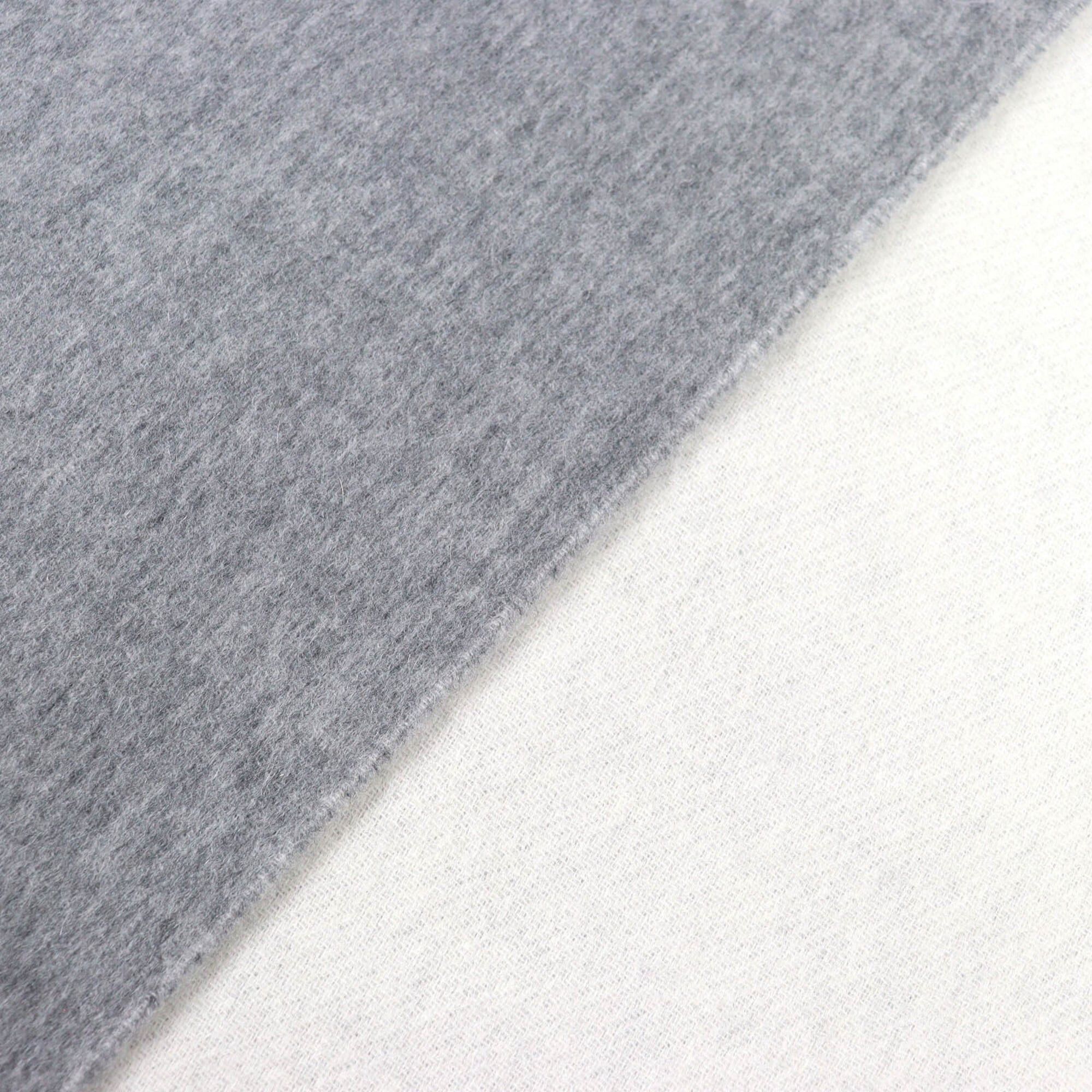 Hermes HERMES (H259130S) 100% Cashmere Logo Embroidered Double-Faced Fringe Scarf/Shawl, Grey, Made in England, Women's Size ONE SIZE - 4 Thumbnail