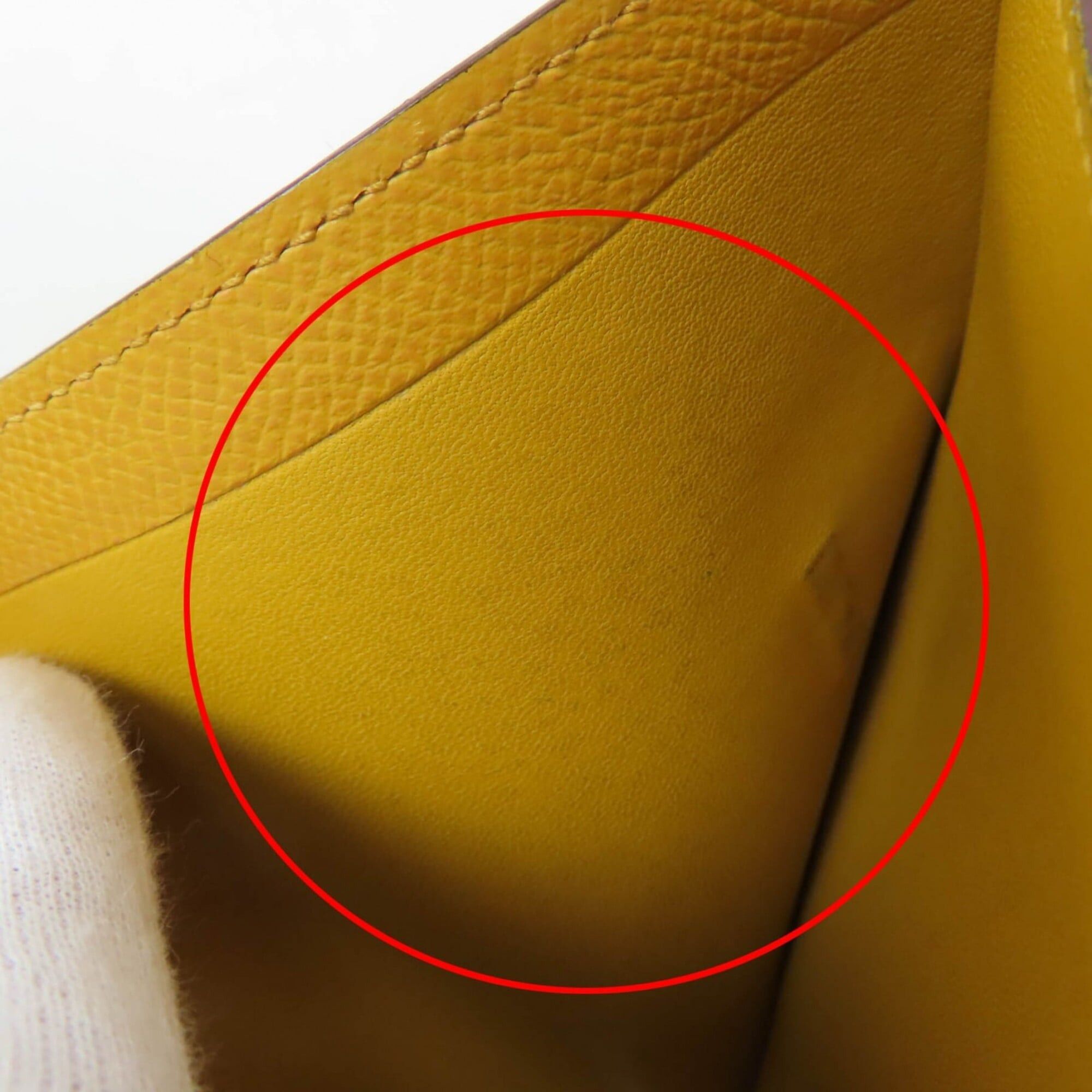 Hermes HERMES Bearn Compact Wallet, Veau Epsom Leather, Jaune Ambre, Silver Hardware, Bi-fold Z Stamp, Made in France, Women's Size ONE SIZE - 10 Thumbnail