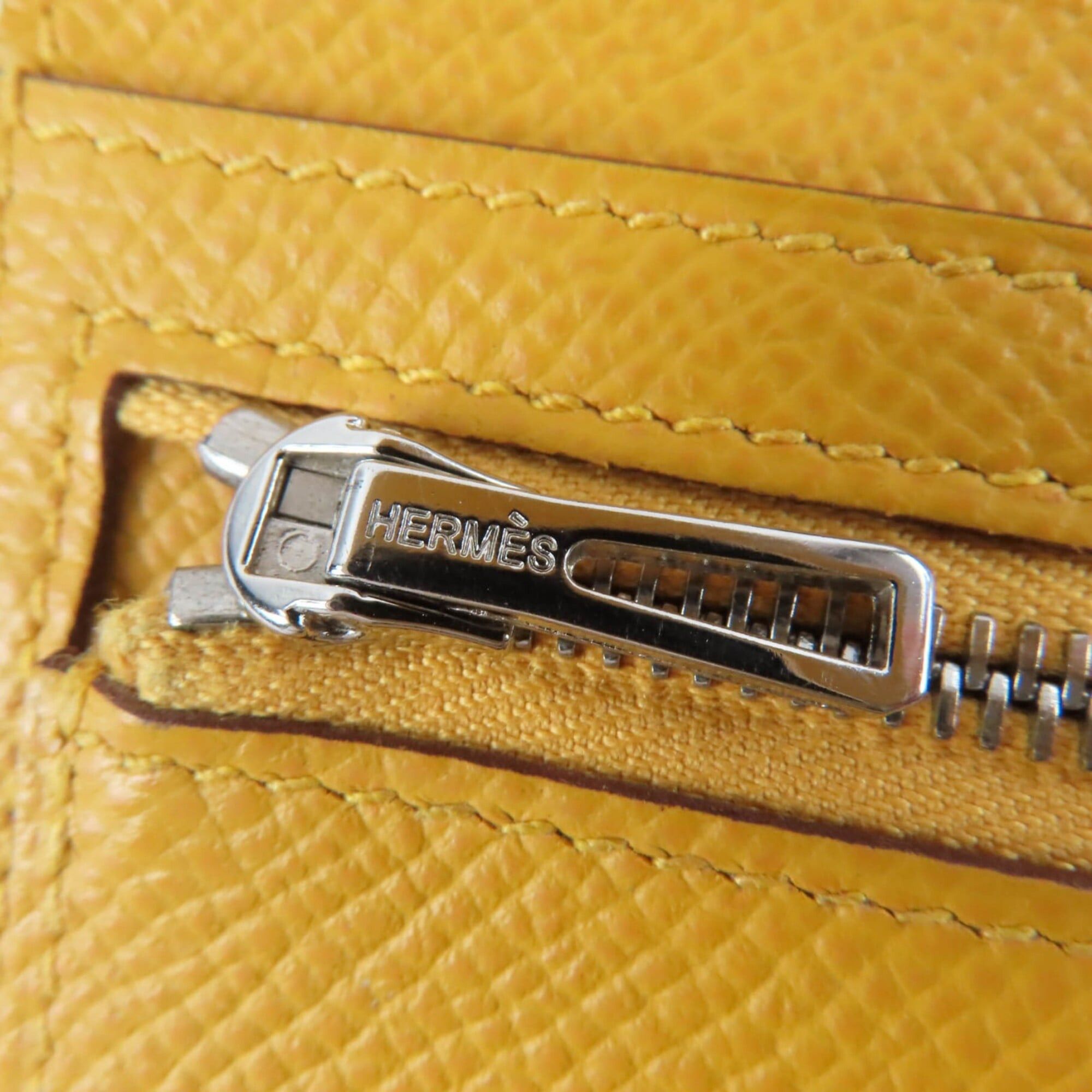 Hermes HERMES Bearn Compact Wallet, Veau Epsom Leather, Jaune Ambre, Silver Hardware, Bi-fold Z Stamp, Made in France, Women's Size ONE SIZE - 8 Thumbnail