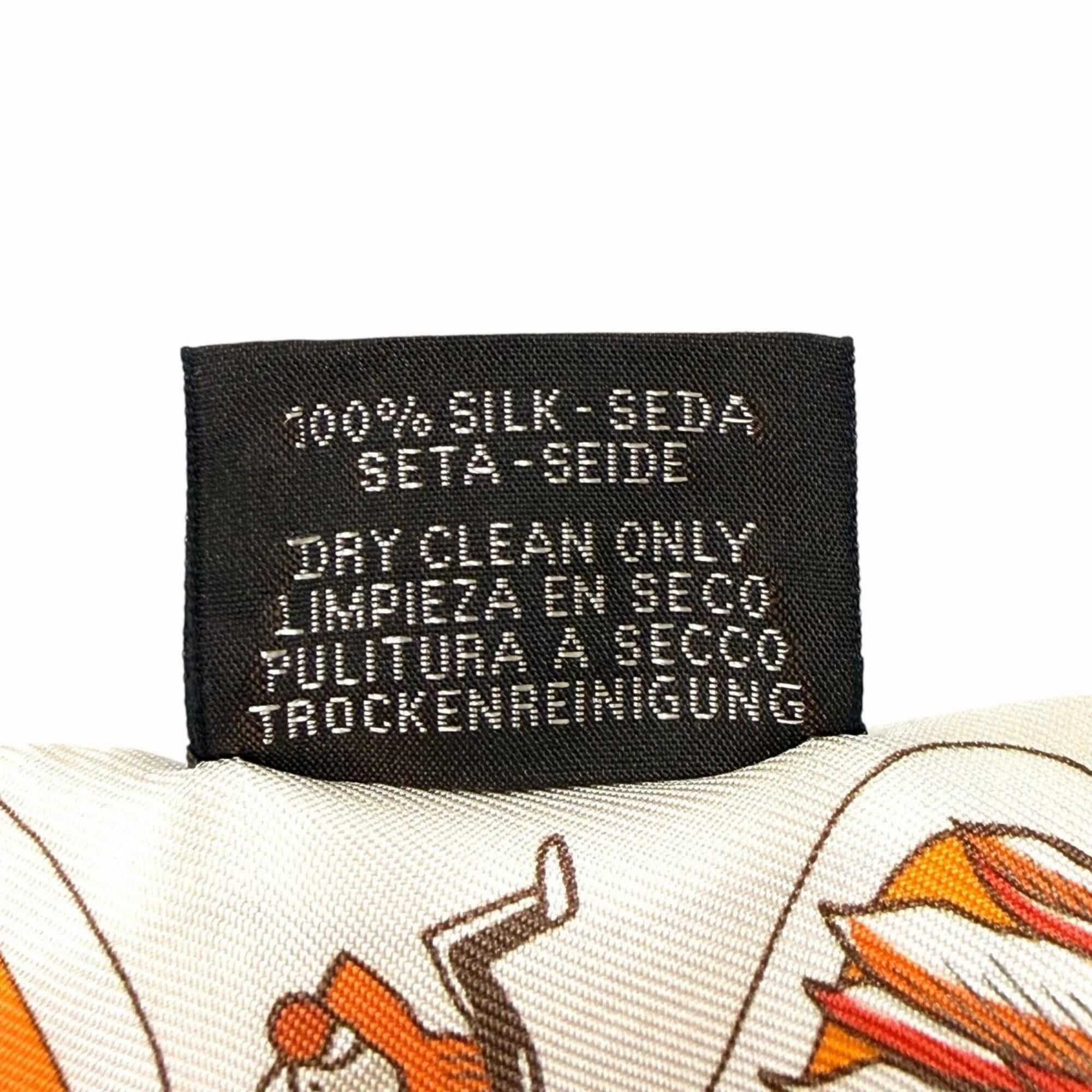 Hermes HERMES Twilly Exposition Universelle (World's Fair) 100% Silk Scarf/Muffler, Orange Multi, Made in France, Women's Size ONE SIZE - 7 Thumbnail