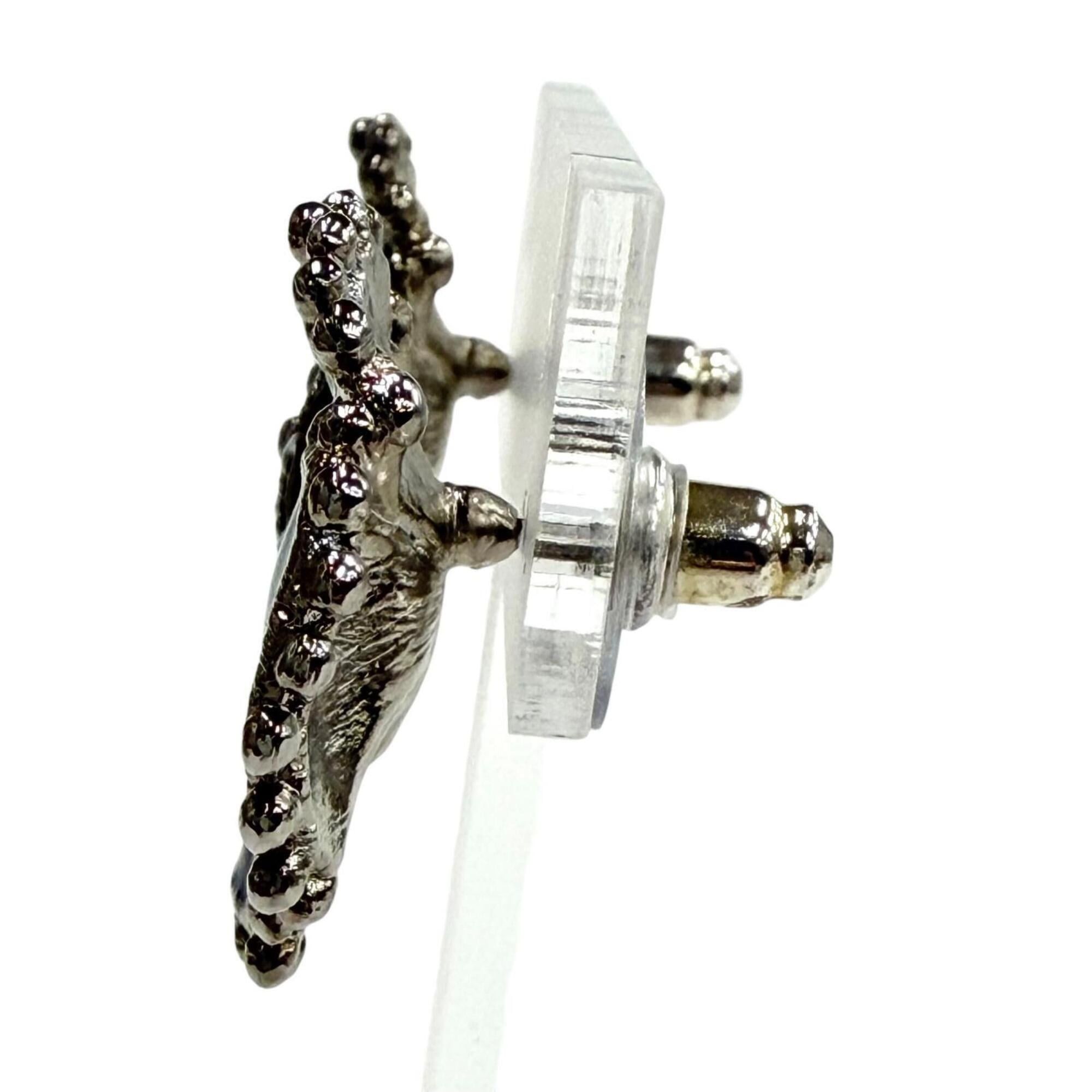 Chanel CHANEL F23K ABC214 Camellia Pearl Coco Mark Earrings, Pair, Black with Silver Hardware, Made in France, Women's Size ONE SIZE - 2 Thumbnail