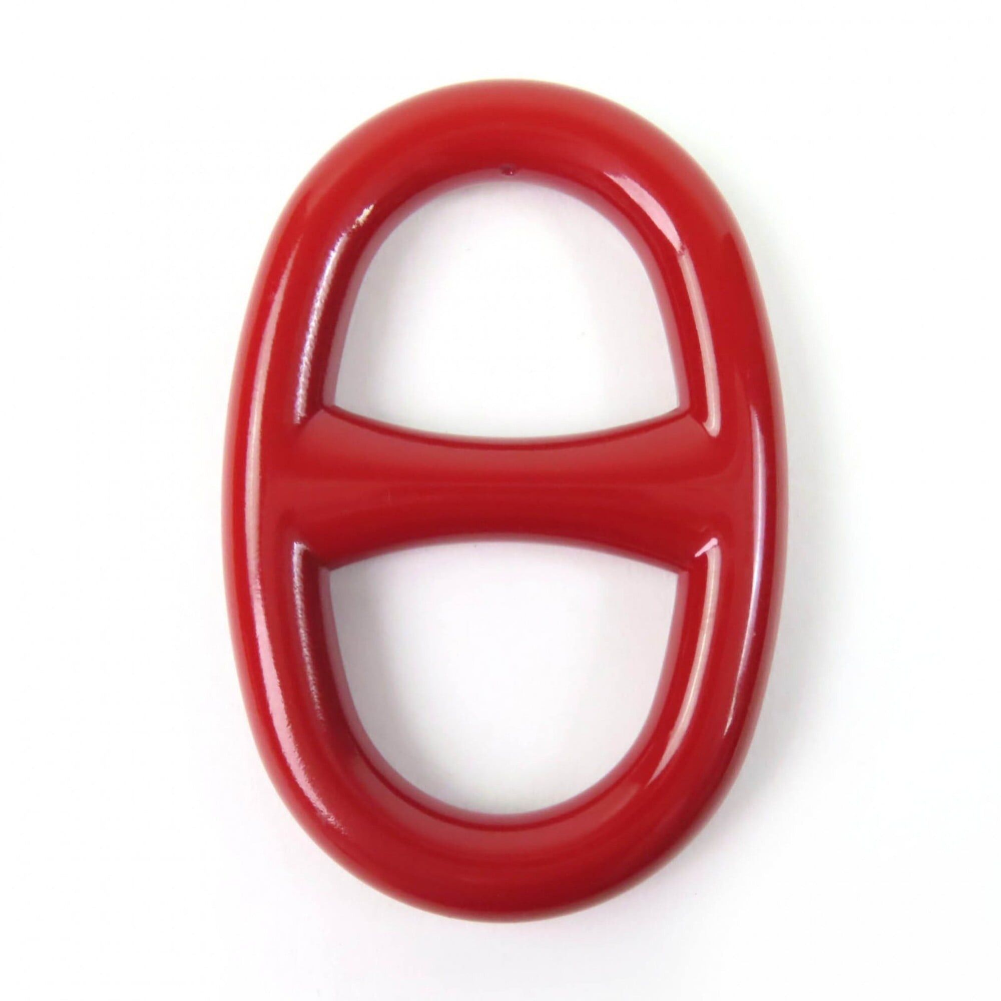 Hermes Hermes Metal Logo Chaine d'Ancre Scarf Ring Red with Box Women's Size ONE SIZE - 3 Thumbnail