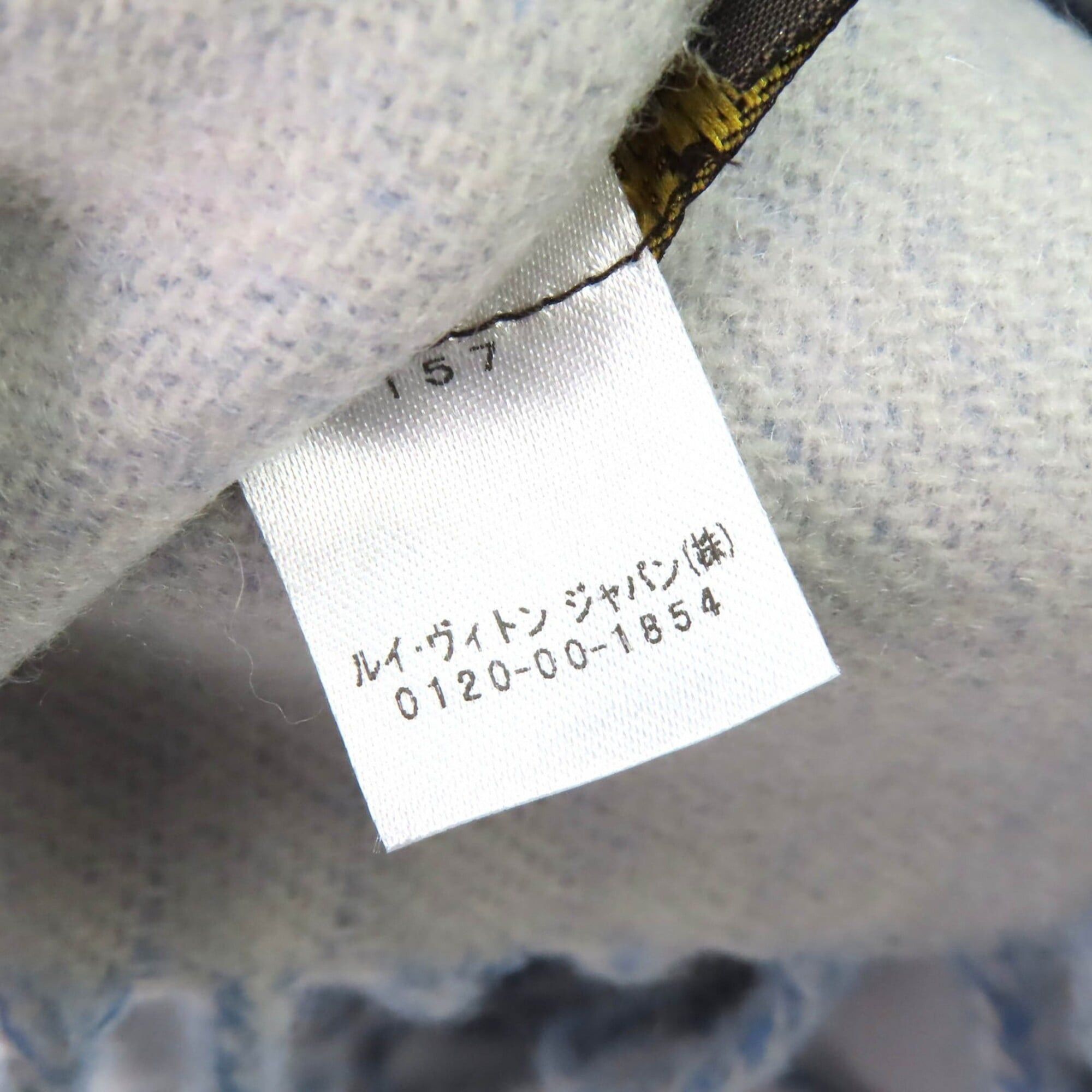 Louis Vuitton LOUIS VUITTON M75704 Echarpe Reykjavik 100% Cashmere Monogram Fringe Shawl Scarf Blue Made in England Authentic Women's Size ONE SIZE - 8 Thumbnail