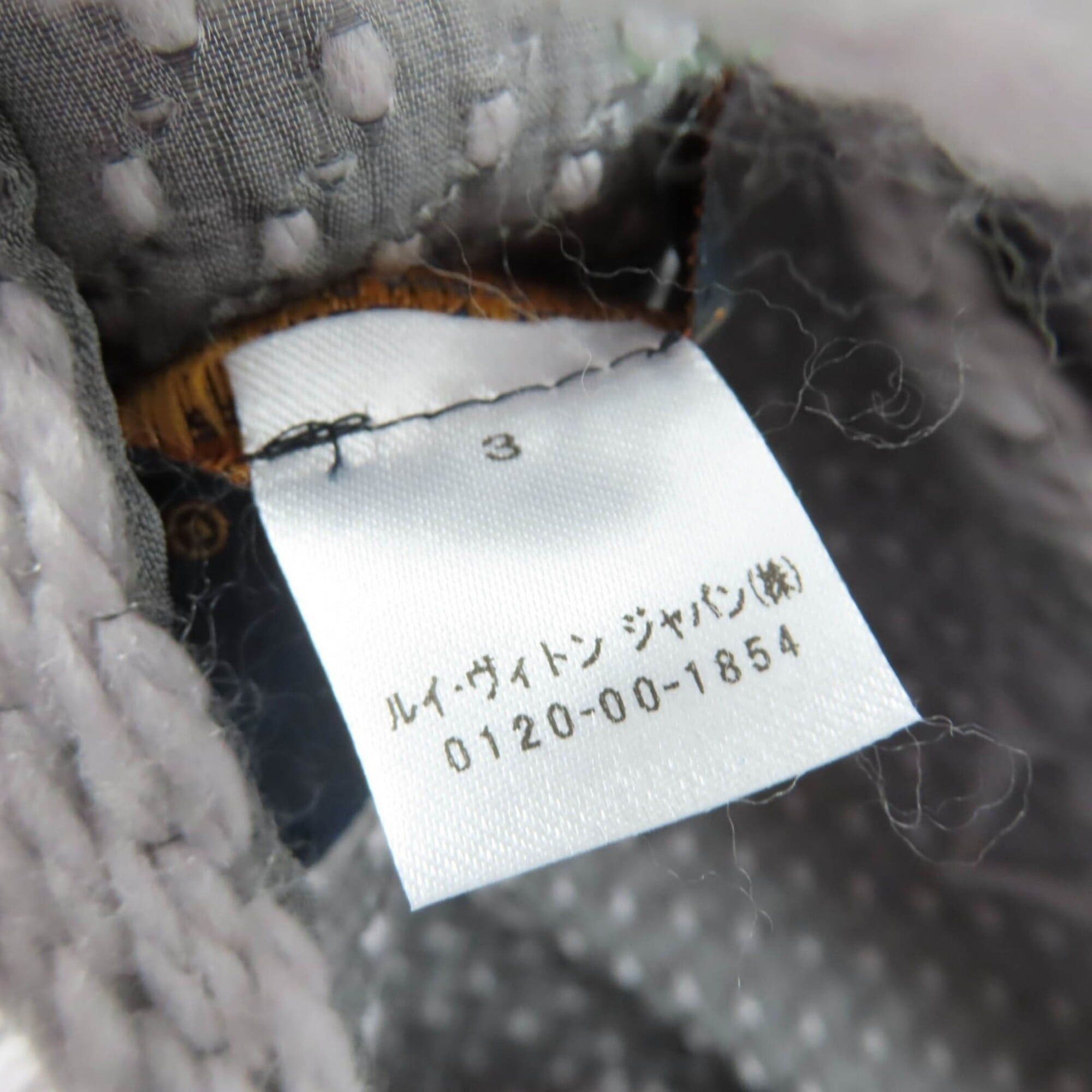 Louis Vuitton LOUIS VUITTON M74742 Echarpe Logomania Wool Silk Gris Perle Fringe Scarf with Box, Made in Italy, Authentic, Women's Size ONE SIZE - 8 Thumbnail