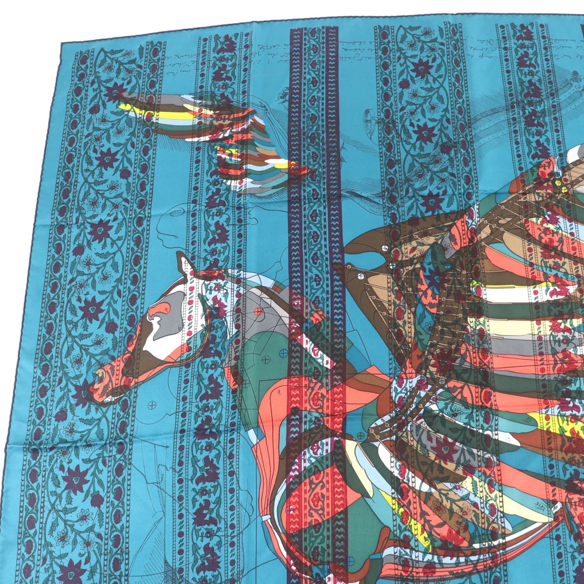 Hermes HERMES Carre 140 LE PEGASE D Pegasus 100% Silk Geant Scarf Muffler Multi-colored Box Included Made in France Women's Size ONE SIZE - 3 Thumbnail