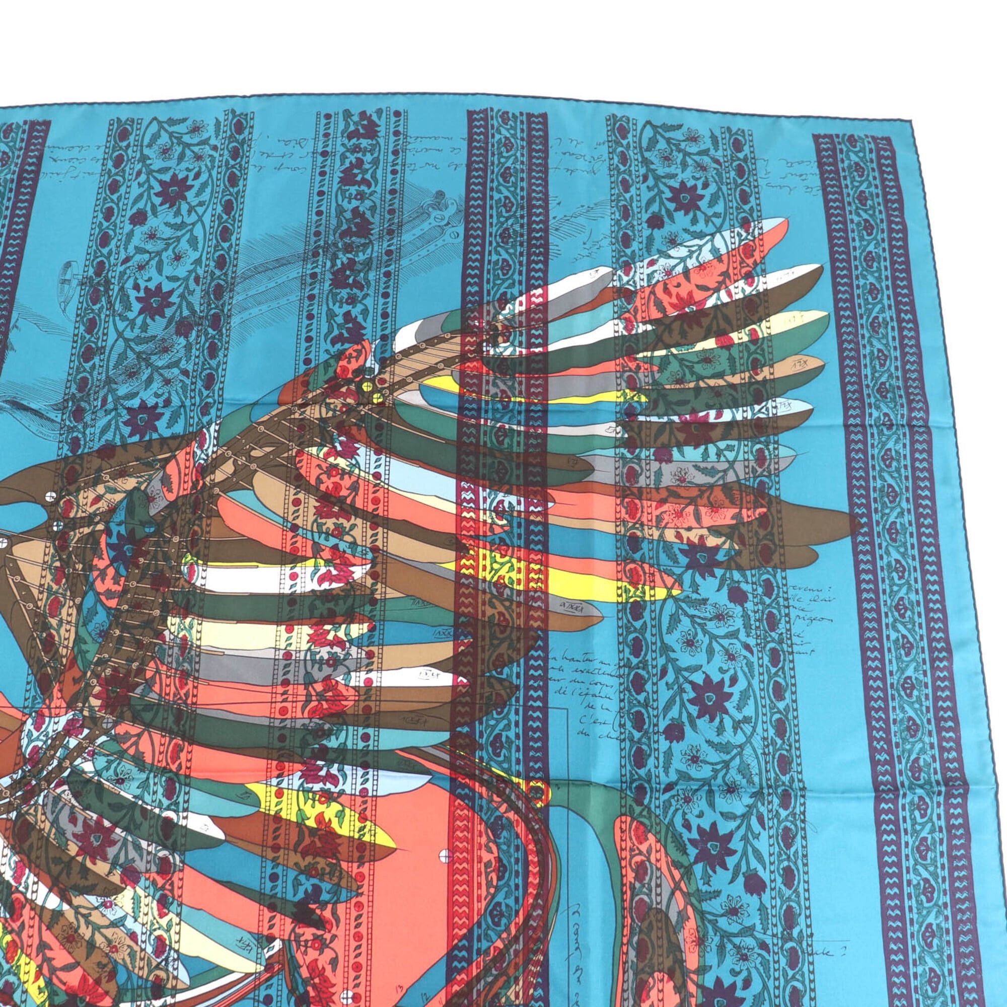 Hermes HERMES Carre 140 LE PEGASE D Pegasus 100% Silk Geant Scarf Muffler Multi-colored Box Included Made in France Women's Size ONE SIZE - 4 Thumbnail