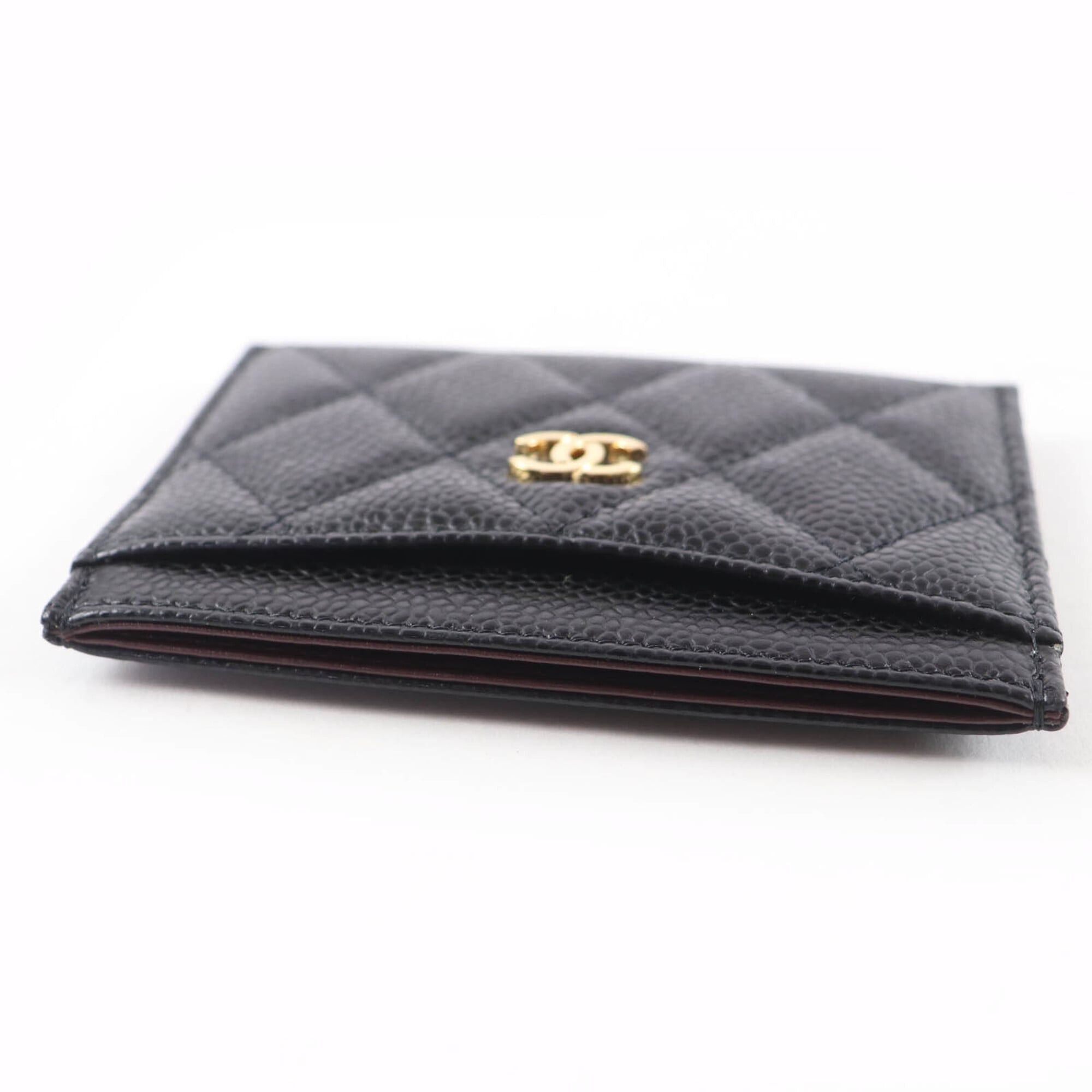Chanel Chanel Caviar Skin Coco Mark Matelassé Business Card Holder/Card Case/Pass Case Black Gold Hardware Made in Italy Women's Size ONE SIZE - 5 Thumbnail