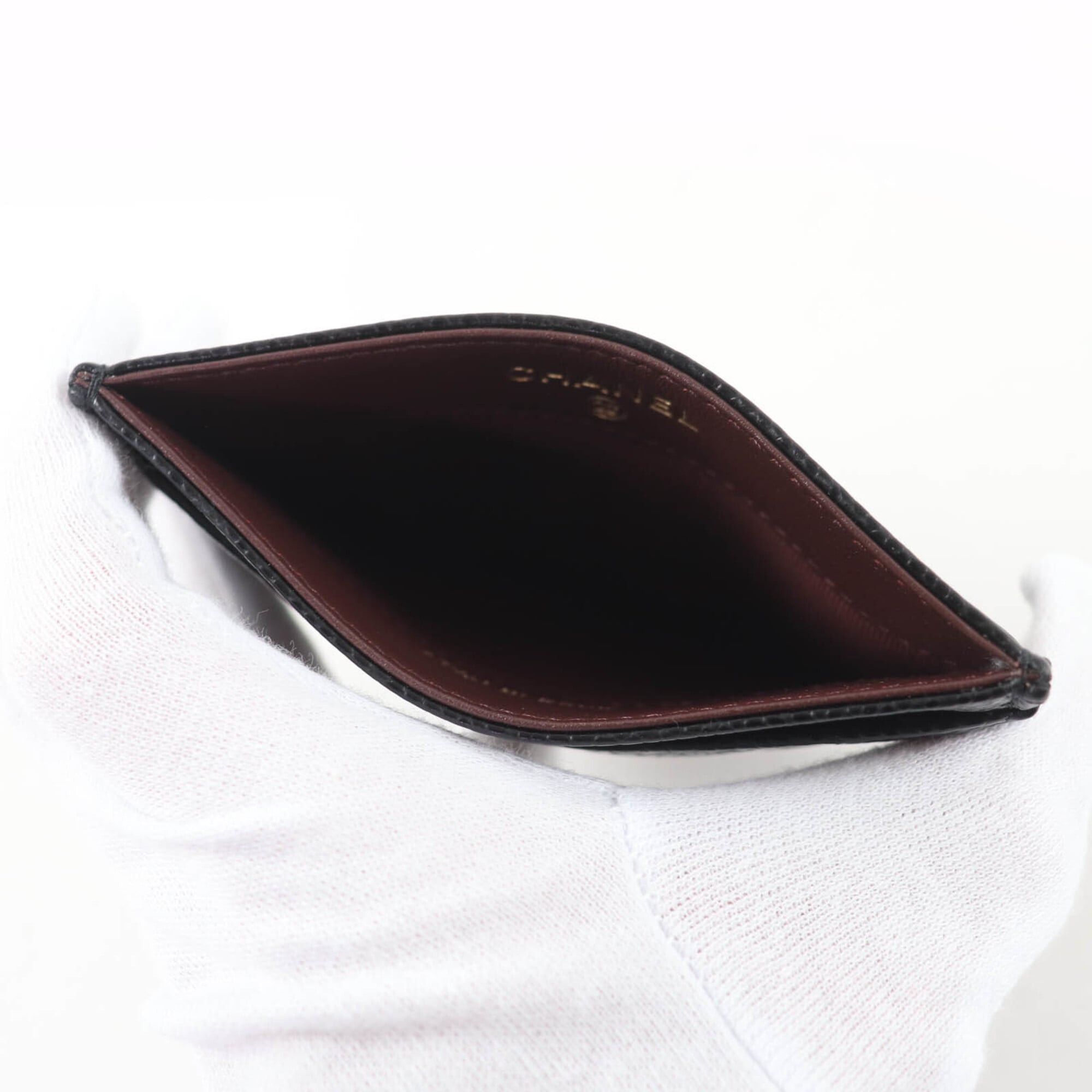 Chanel Chanel Caviar Skin Coco Mark Matelassé Business Card Holder/Card Case/Pass Case Black Gold Hardware Made in Italy Women's Size ONE SIZE - 6 Thumbnail