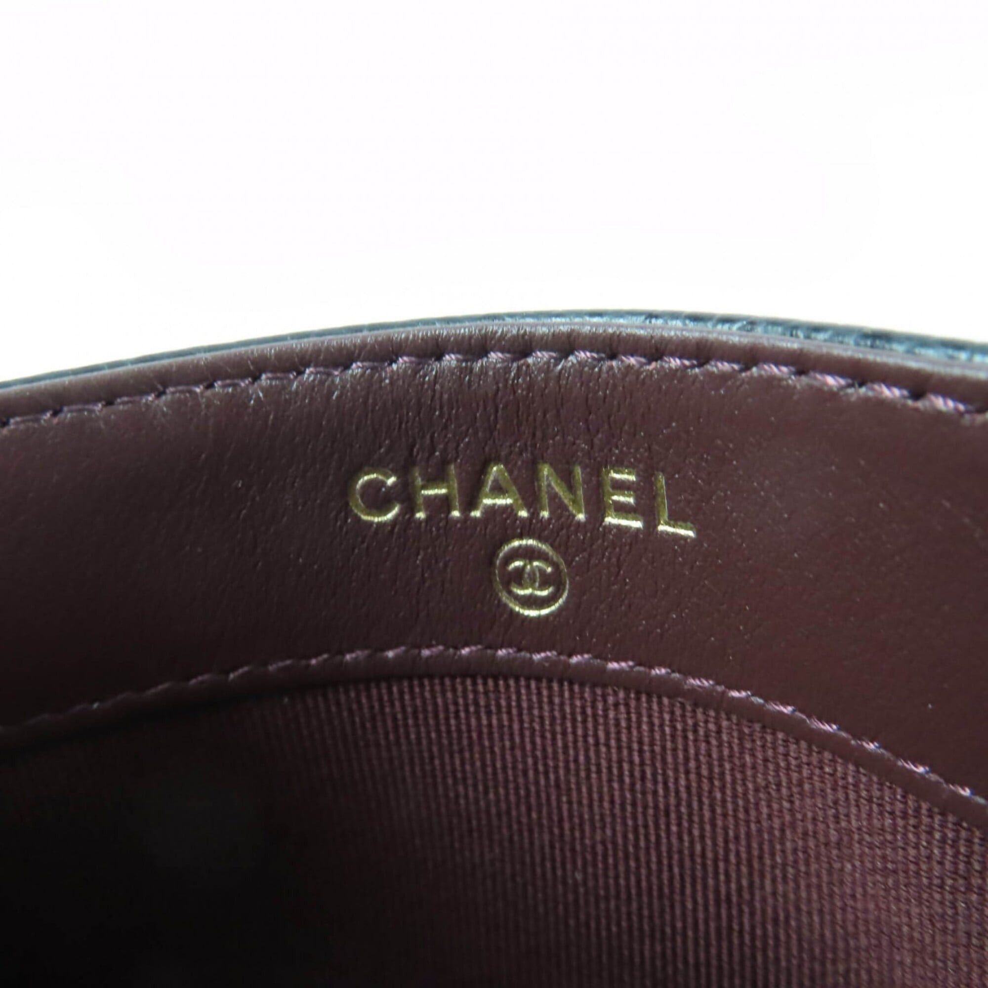Chanel Chanel Caviar Skin Coco Mark Matelassé Business Card Holder/Card Case/Pass Case Black Gold Hardware Made in Italy Women's Size ONE SIZE - 8 Thumbnail