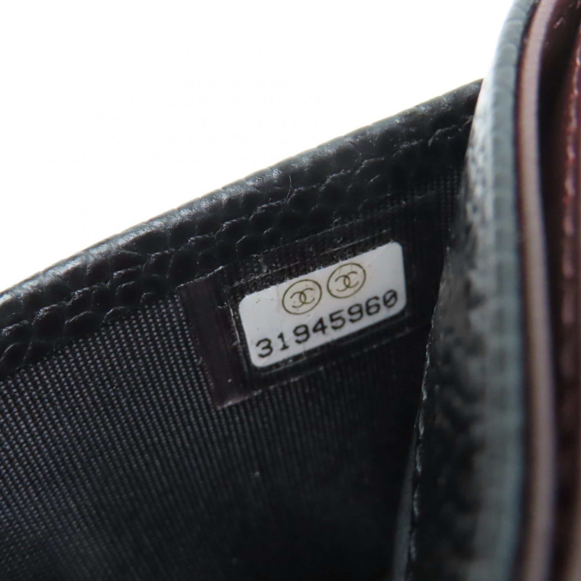 Chanel Chanel Caviar Skin Coco Mark Matelassé Business Card Holder/Card Case/Pass Case Black Gold Hardware Made in Italy Women's Size ONE SIZE - 10 Thumbnail