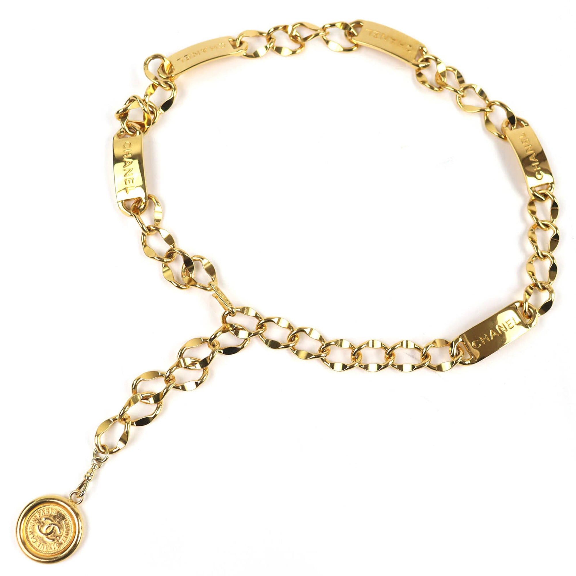 Chanel CHANEL Coco Mark Coin Motif Logo Plate Chain Belt, Approx. 88cm Total Length, Gold, Women's, Stylish, Highly Recommended ◎ Size ONE SIZE - 2 Thumbnail