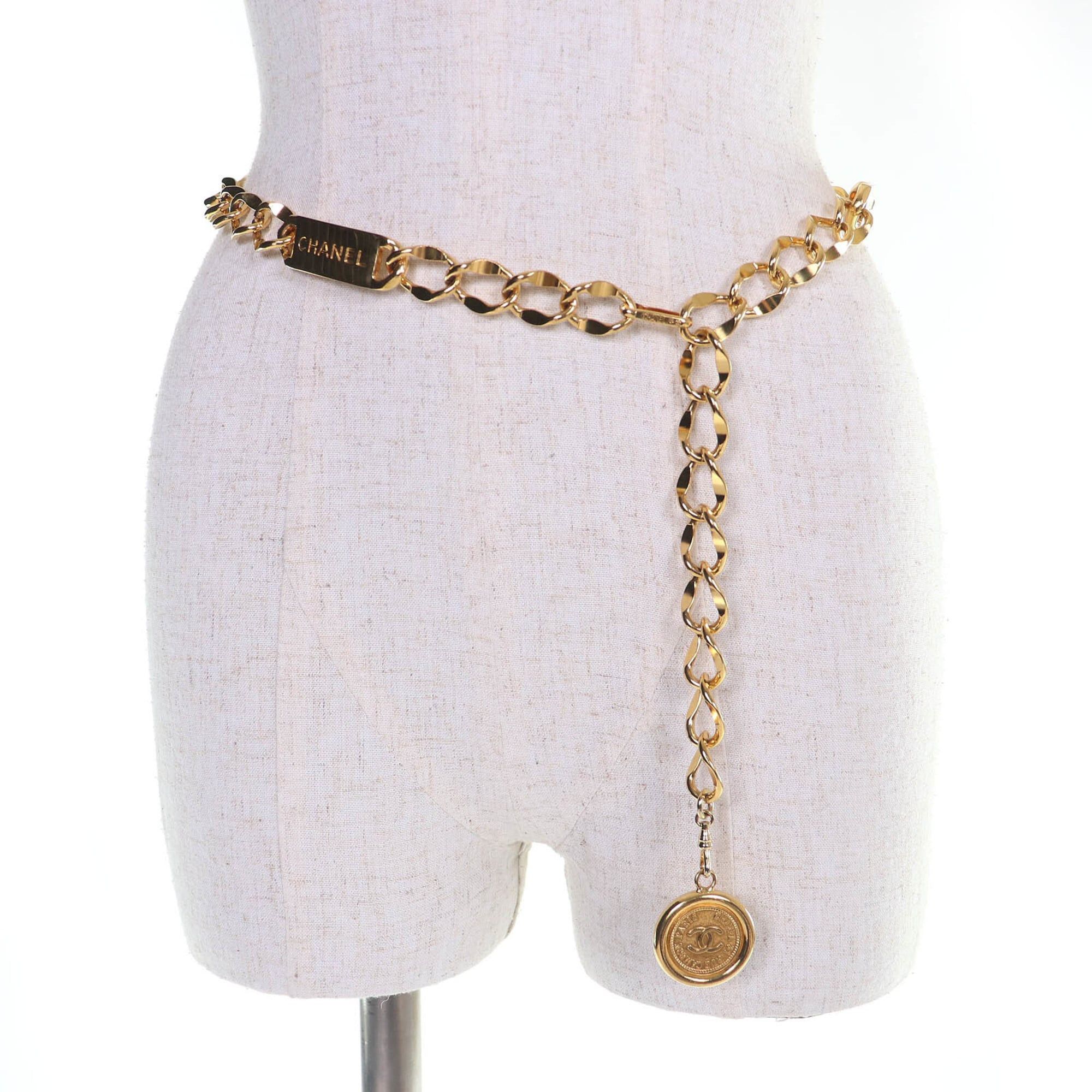 Chanel CHANEL Coco Mark Coin Motif Logo Plate Chain Belt, Approx. 88cm Total Length, Gold, Women's, Stylish, Highly Recommended ◎ Size ONE SIZE - 3 Thumbnail