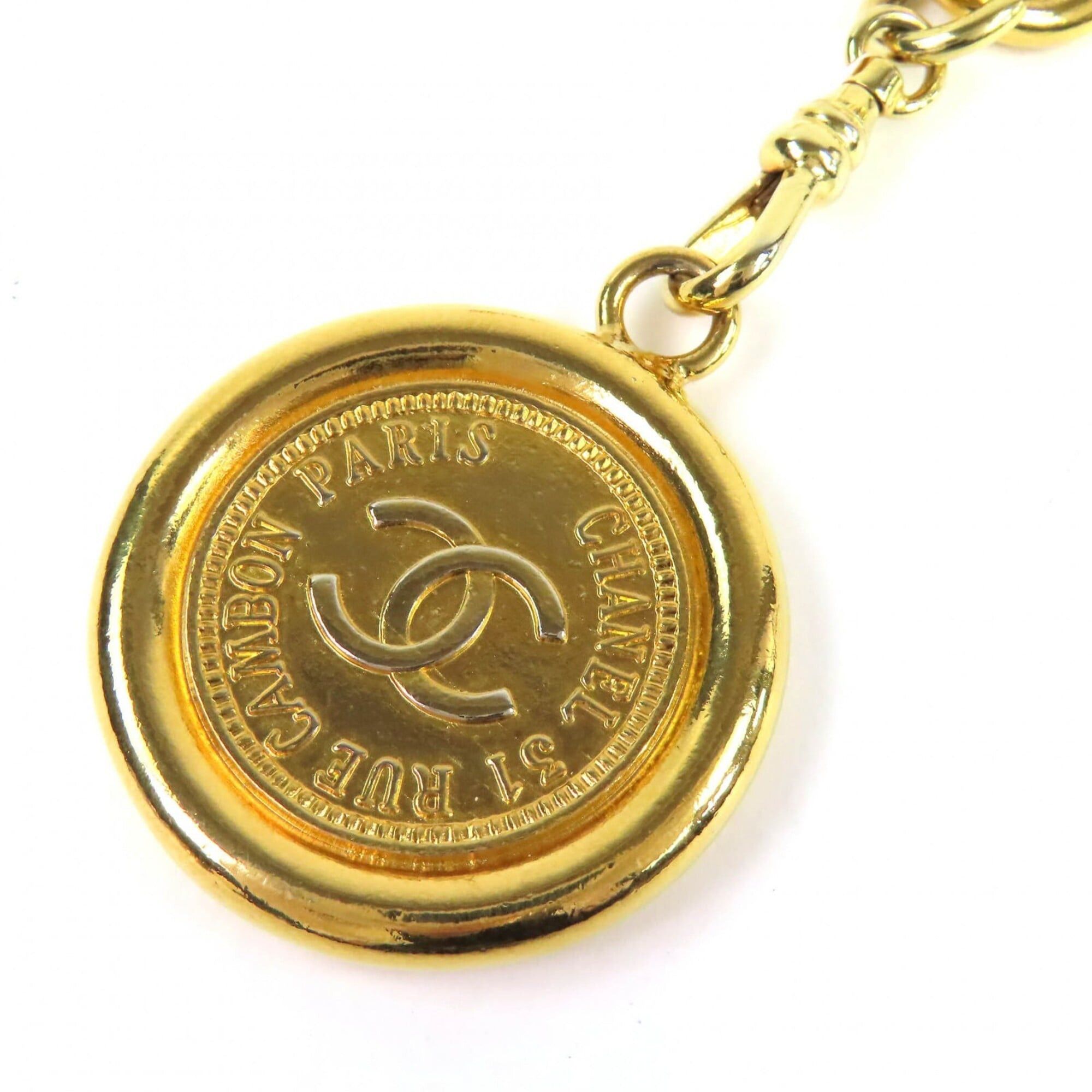 Chanel CHANEL Coco Mark Coin Motif Logo Plate Chain Belt, Approx. 88cm Total Length, Gold, Women's, Stylish, Highly Recommended ◎ Size ONE SIZE - 4 Thumbnail