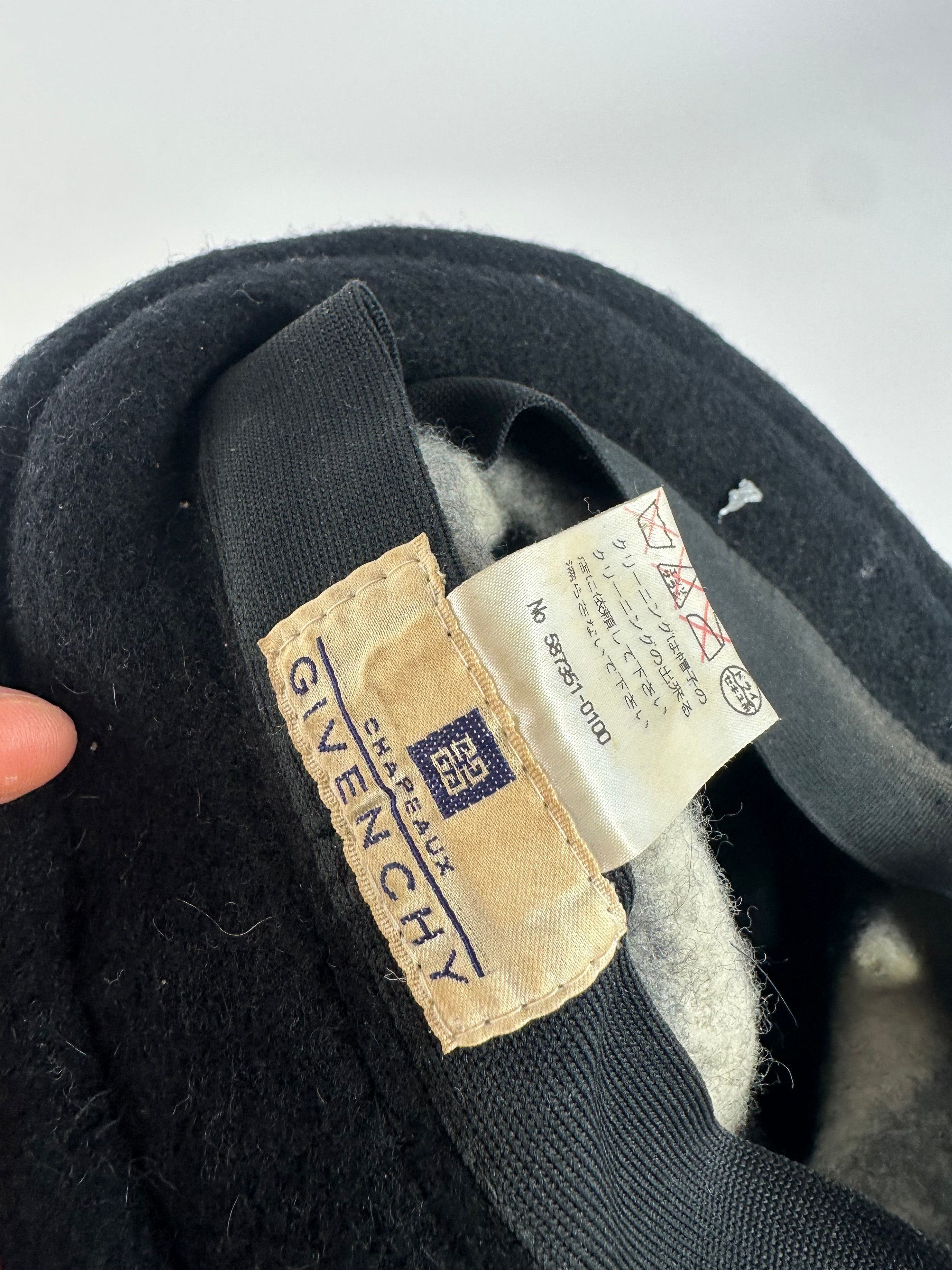 Givenchy Vintage Chapeaux Striped Wool Felt Bucket Hat Black Grey Whi Size ONE SIZE - 5 Thumbnail