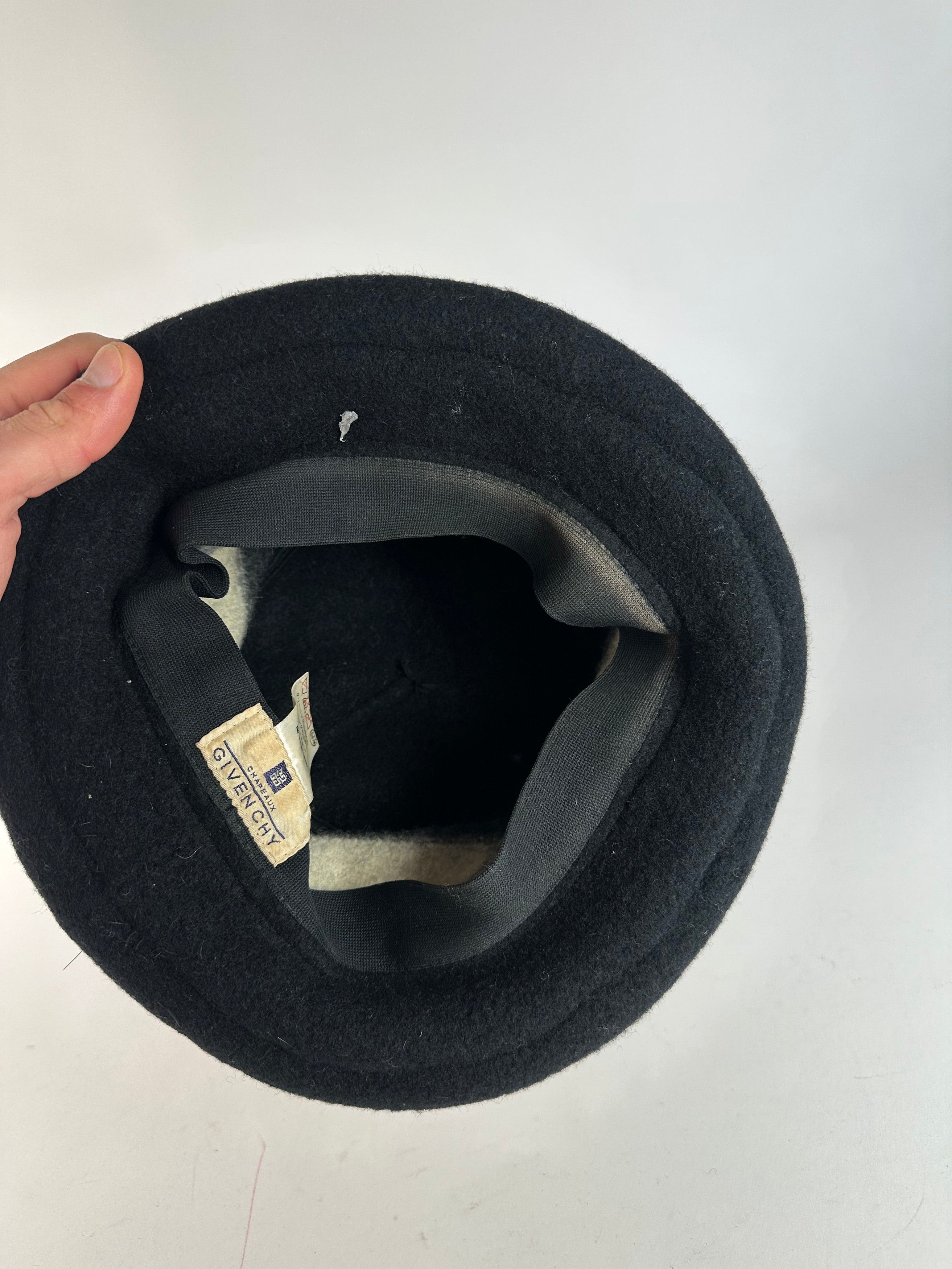 Givenchy Vintage Chapeaux Striped Wool Felt Bucket Hat Black Grey Whi Size ONE SIZE - 4 Thumbnail