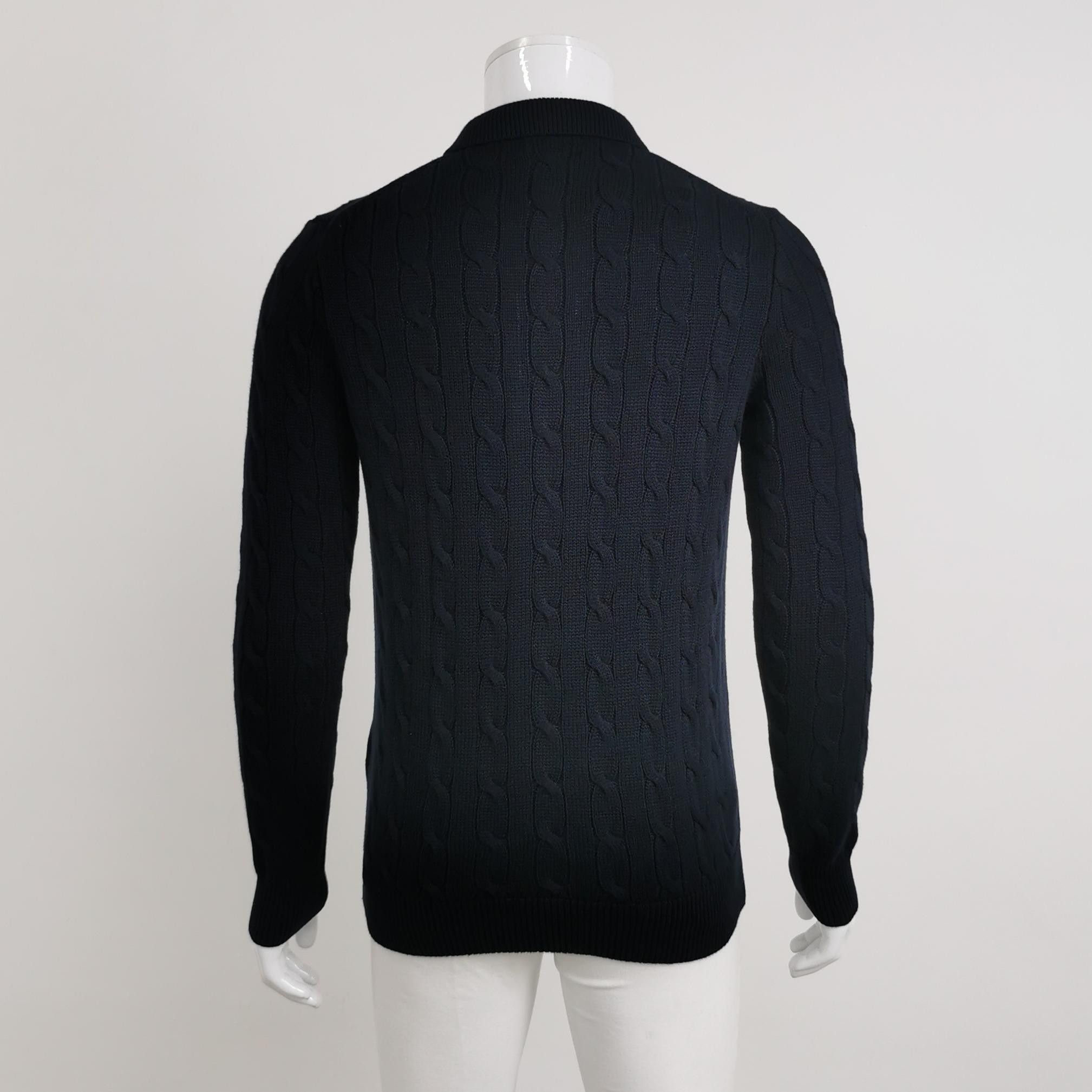 Polo Ralph Lauren Polo Ralph Lauren Navy Cable Knit Collar Sweater S Size US S / EU 44-46 / 1 - 2 Thumbnail