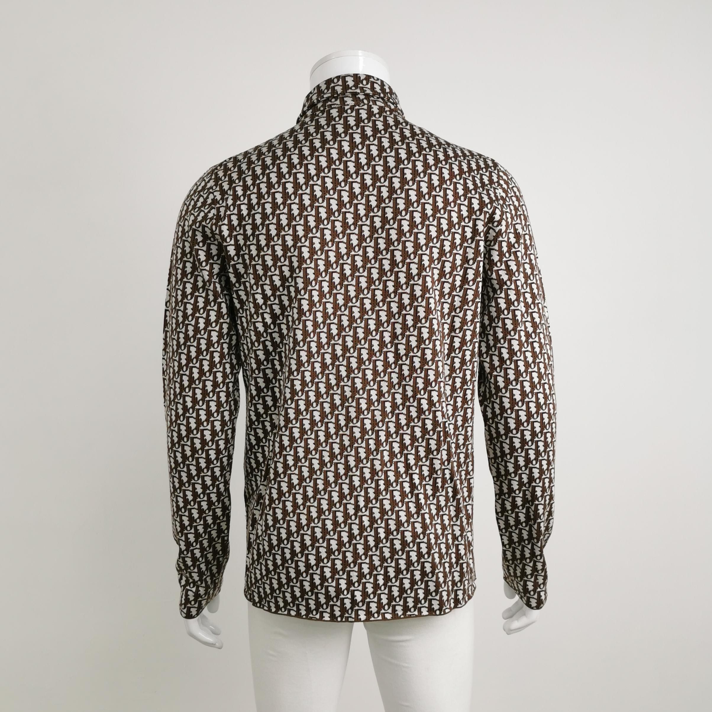 Dior Dior Oblique Monogram Cotton Shirt Size M Size US M / EU 48-50 / 2 - 2 Thumbnail