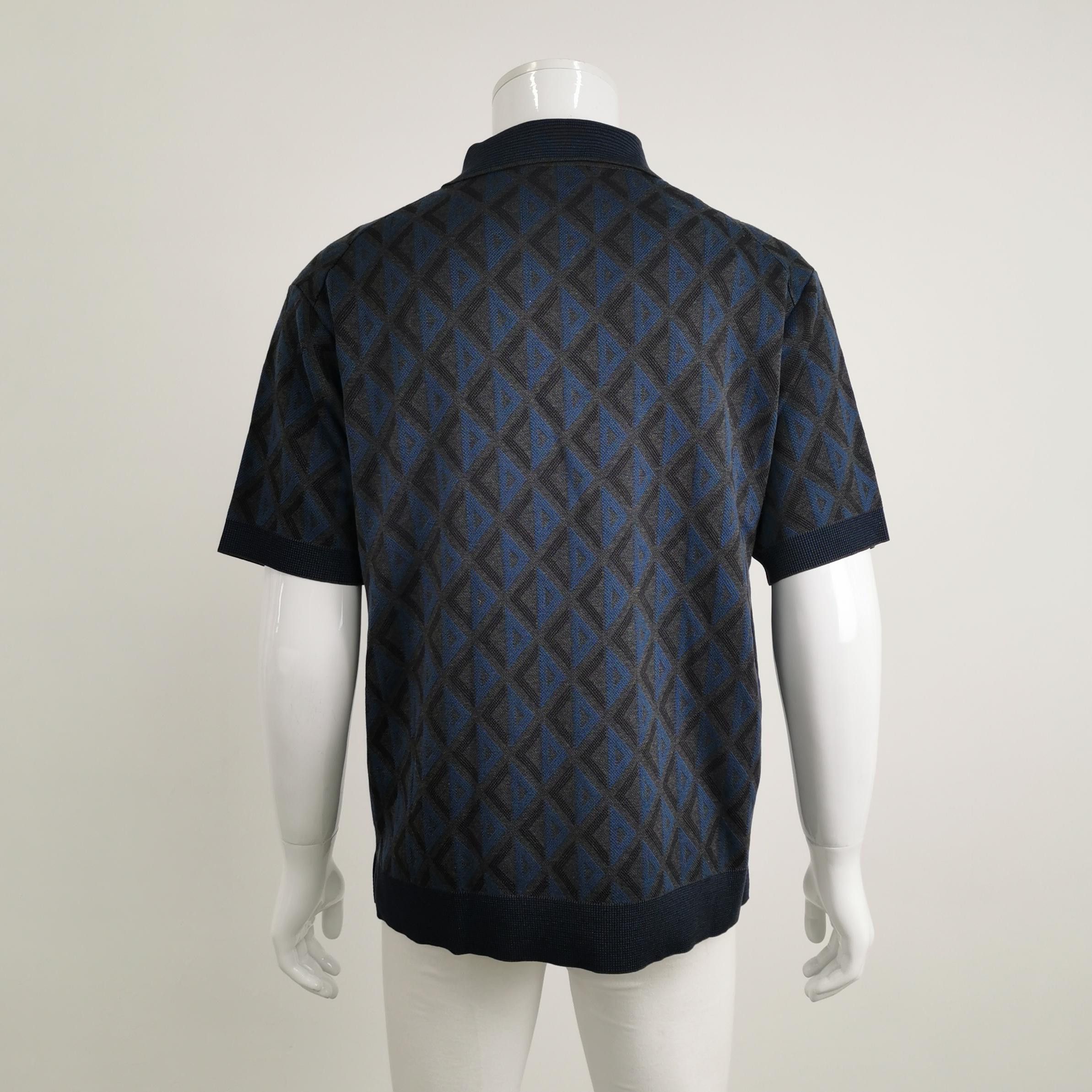 Dior Dior Silk Cotton Geometric Knit Polo Size M Size US M / EU 48-50 / 2 - 2 Thumbnail