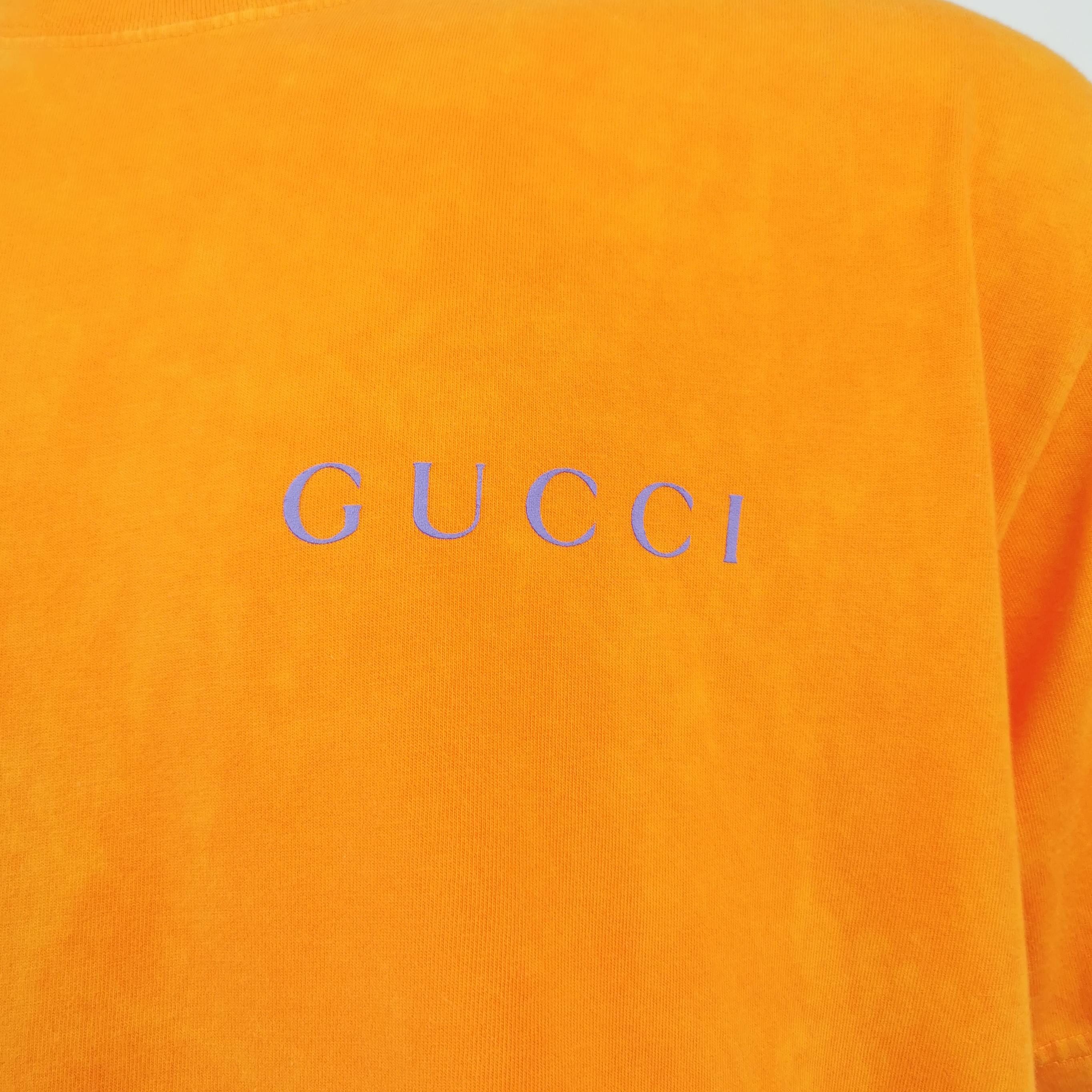 Gucci Gucci Orange Logo T-Shirt Size L Size US L / EU 52-54 / 3 - 3 Thumbnail