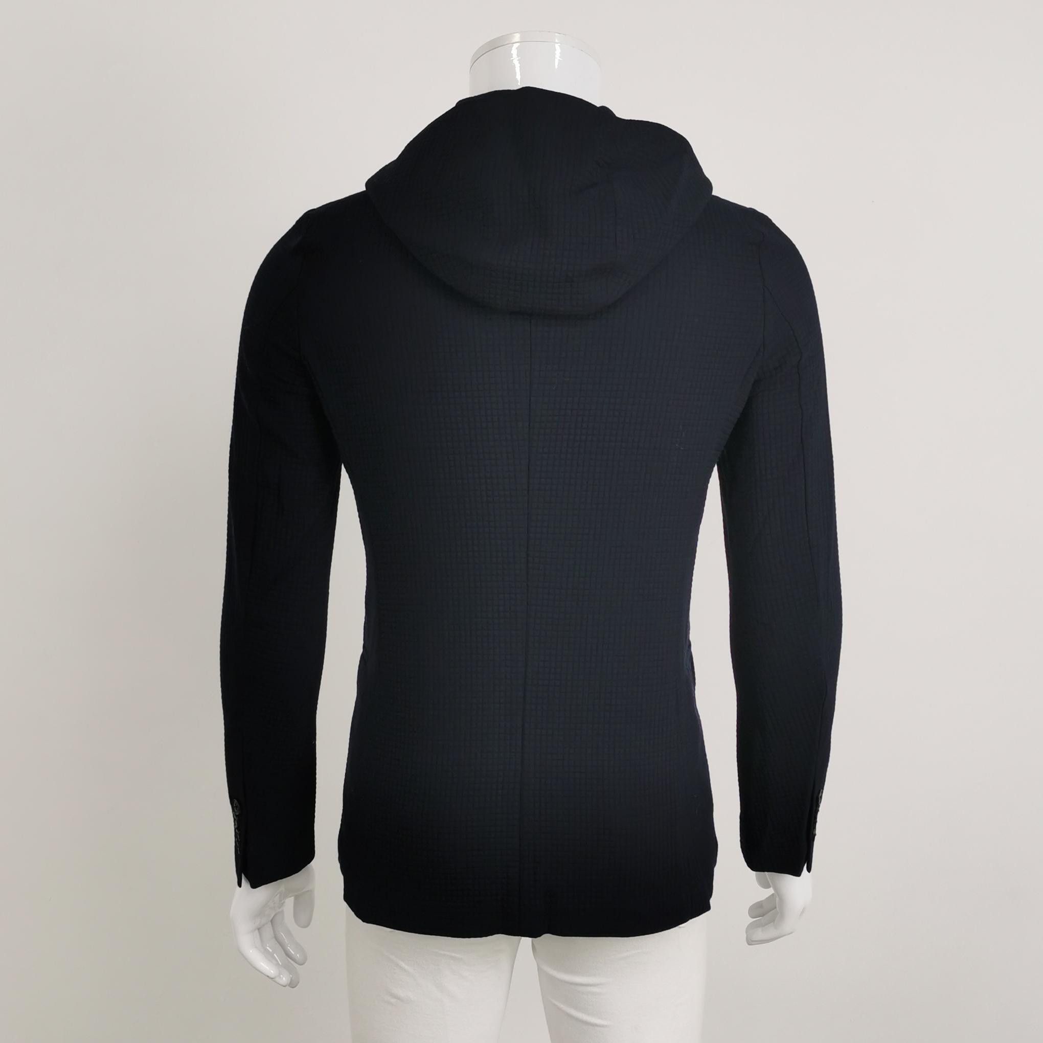 Emporio Armani Emporio Armani Waffle Wool Hooded Jacket 46 Size US S / EU 44-46 / 1 - 2 Thumbnail
