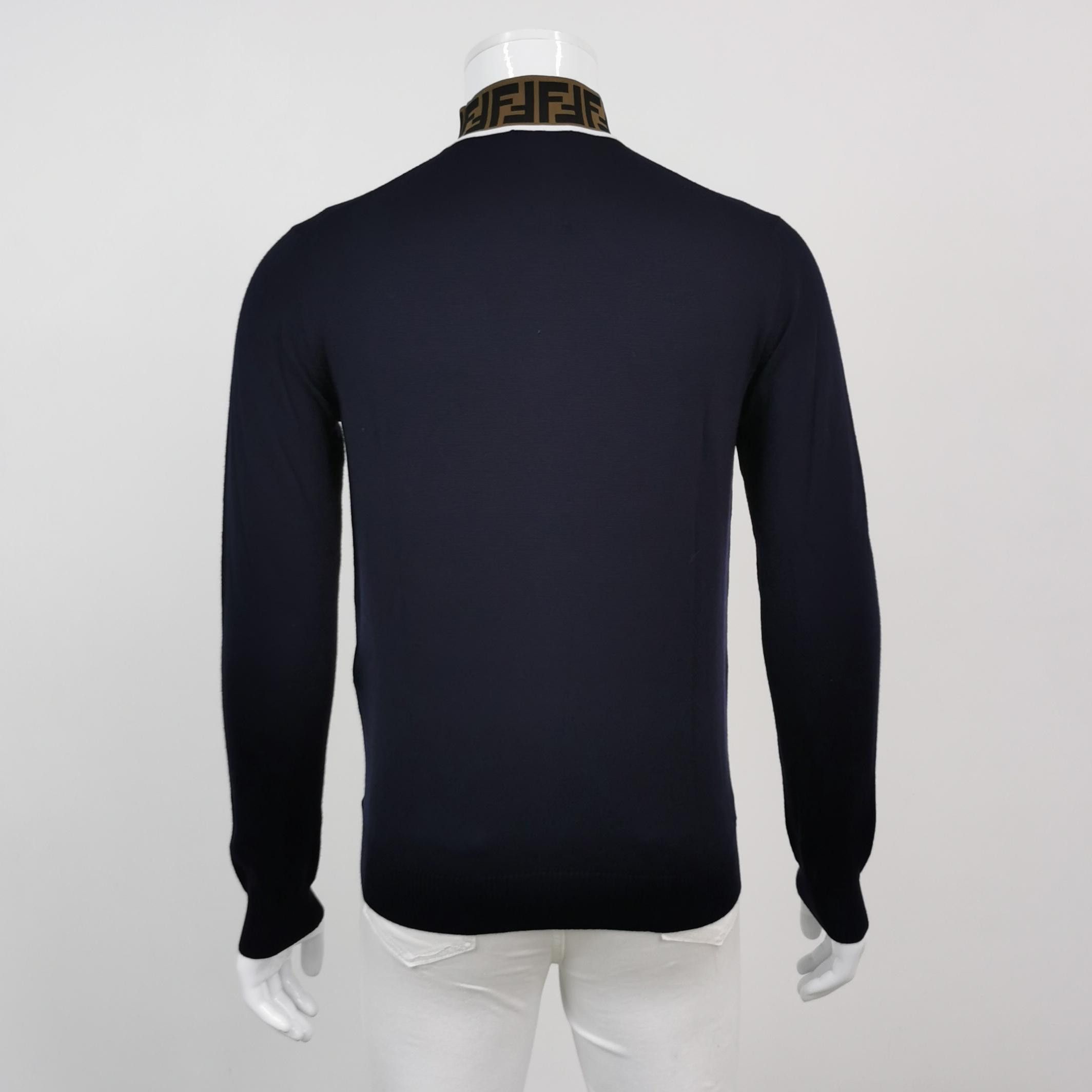 Fendi Fendi FF Logo Mock Neck Wool Sweater EU 46 Size US S / EU 44-46 / 1 - 2 Thumbnail