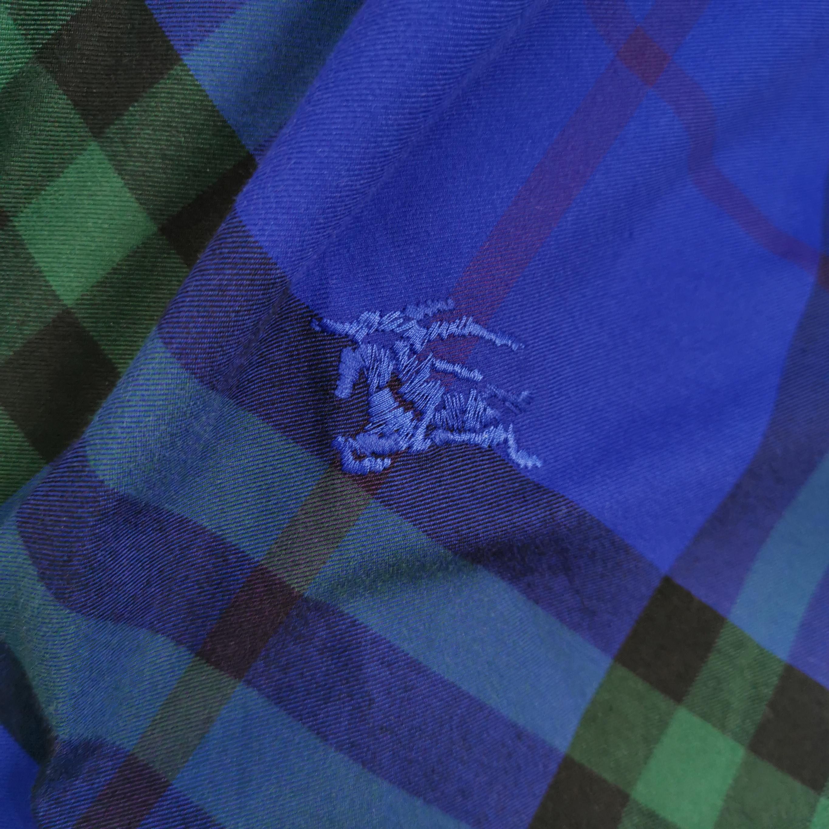 Burberry Burberry Blue Plaid Cotton Short Sleeve Shirt Size S Size US S / EU 44-46 / 1 - 3 Thumbnail