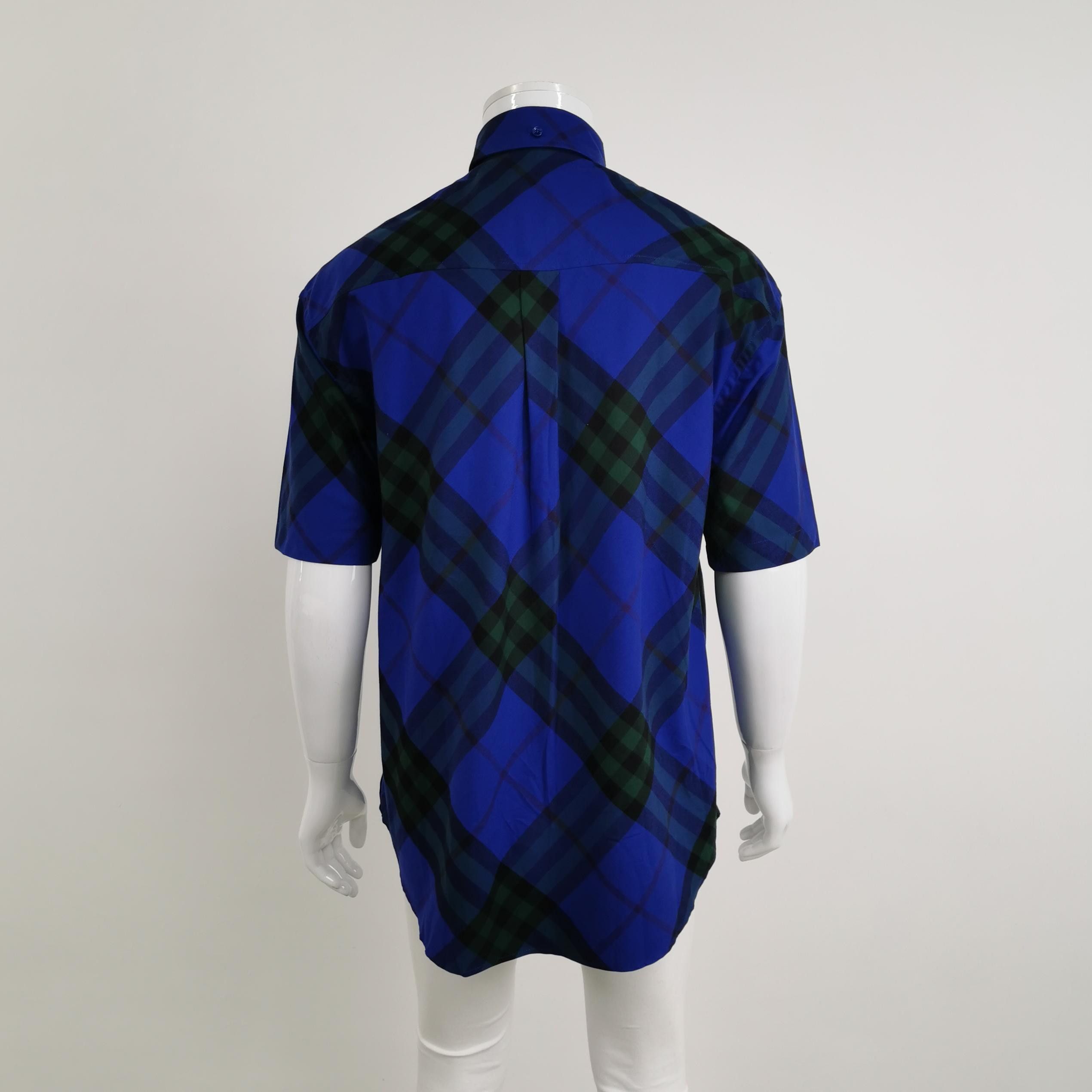 Burberry Burberry Blue Plaid Cotton Short Sleeve Shirt Size S Size US S / EU 44-46 / 1 - 2 Thumbnail