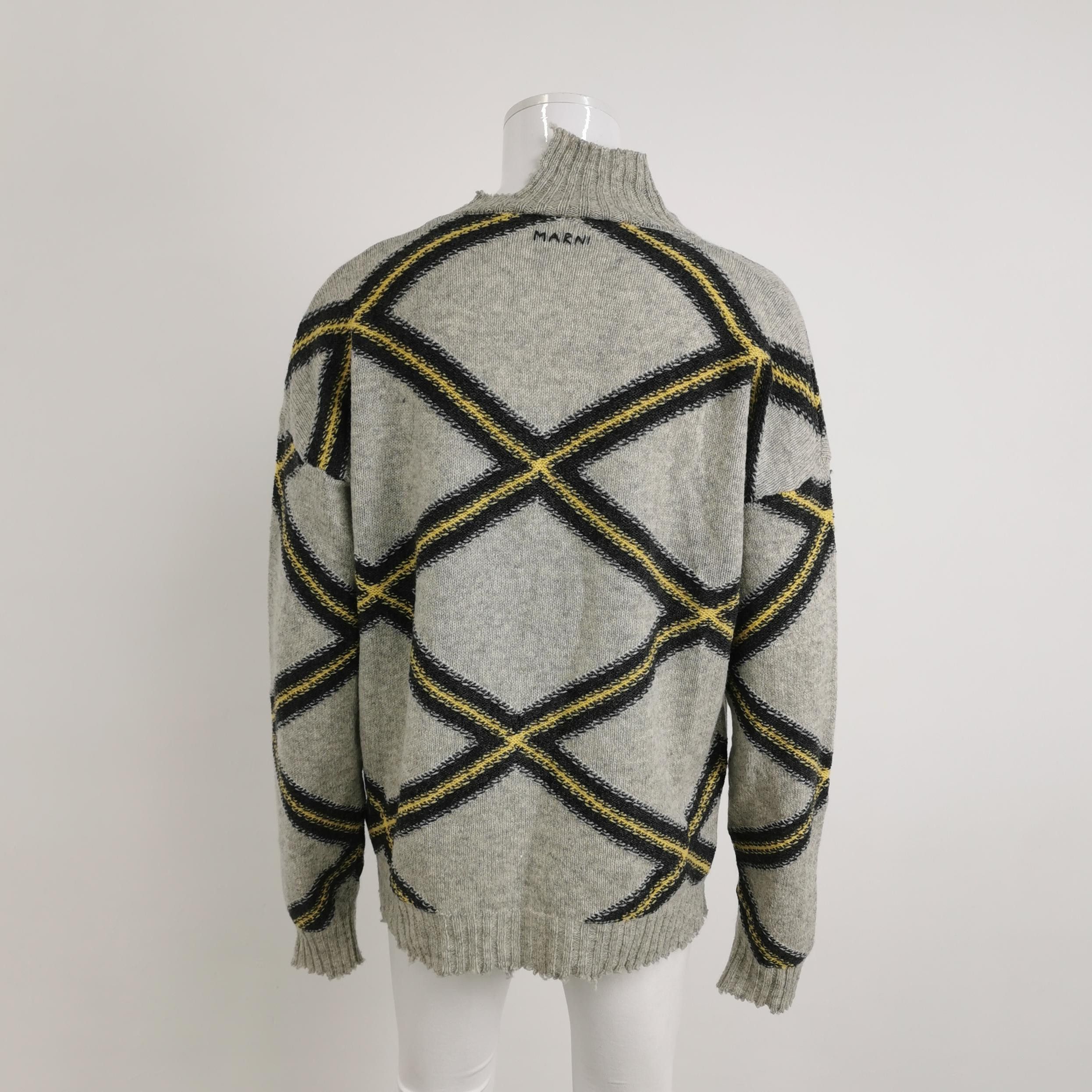 Marni Marni Geometric Pattern Wool Knit Sweater 52 Size US L / EU 52-54 / 3 - 2 Thumbnail