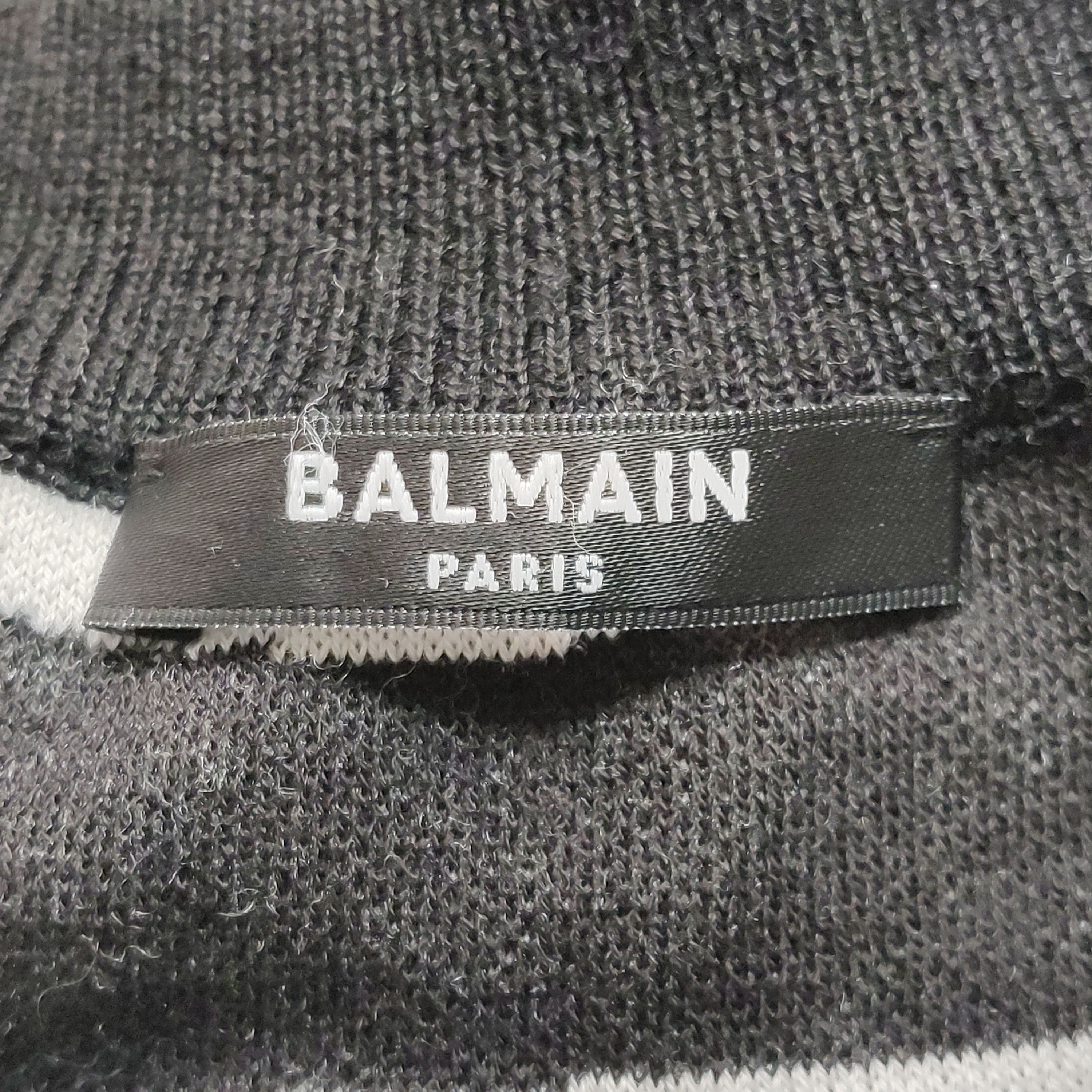 Balmain Balmain Striped Script Knit Sweater Size S Size US S / EU 44-46 / 1 - 5 Thumbnail