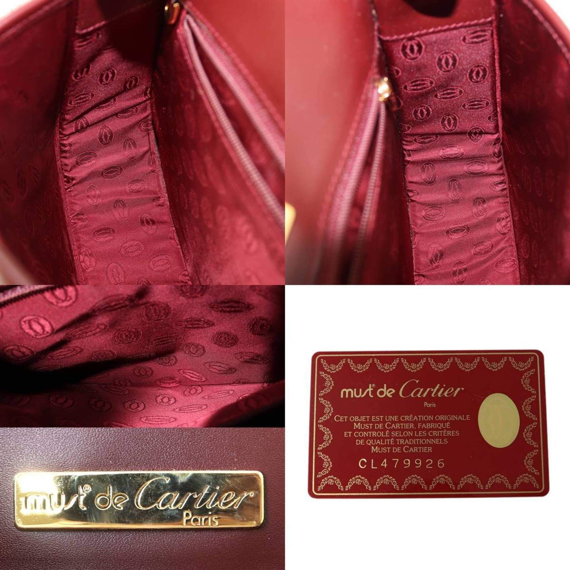 Cartier Cartier shoulder bag, Must line, Bordeaux leather Size ONE SIZE - 10 Thumbnail