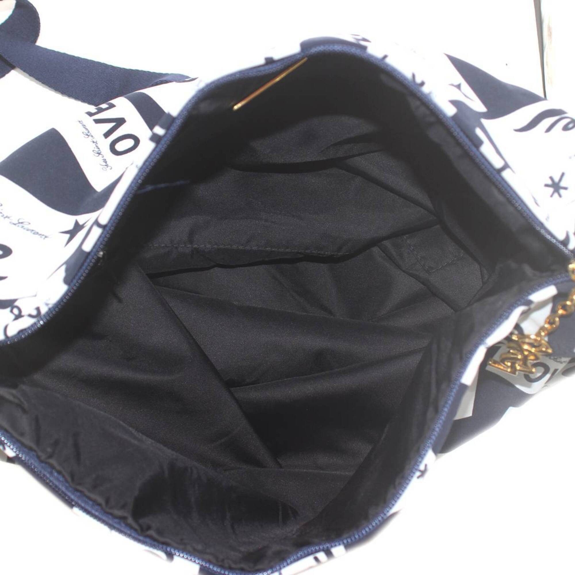 Yves Saint Laurent Yves Saint Laurent LOVE Shoulder Bag, Navy Nylon Size ONE SIZE - 7 Thumbnail