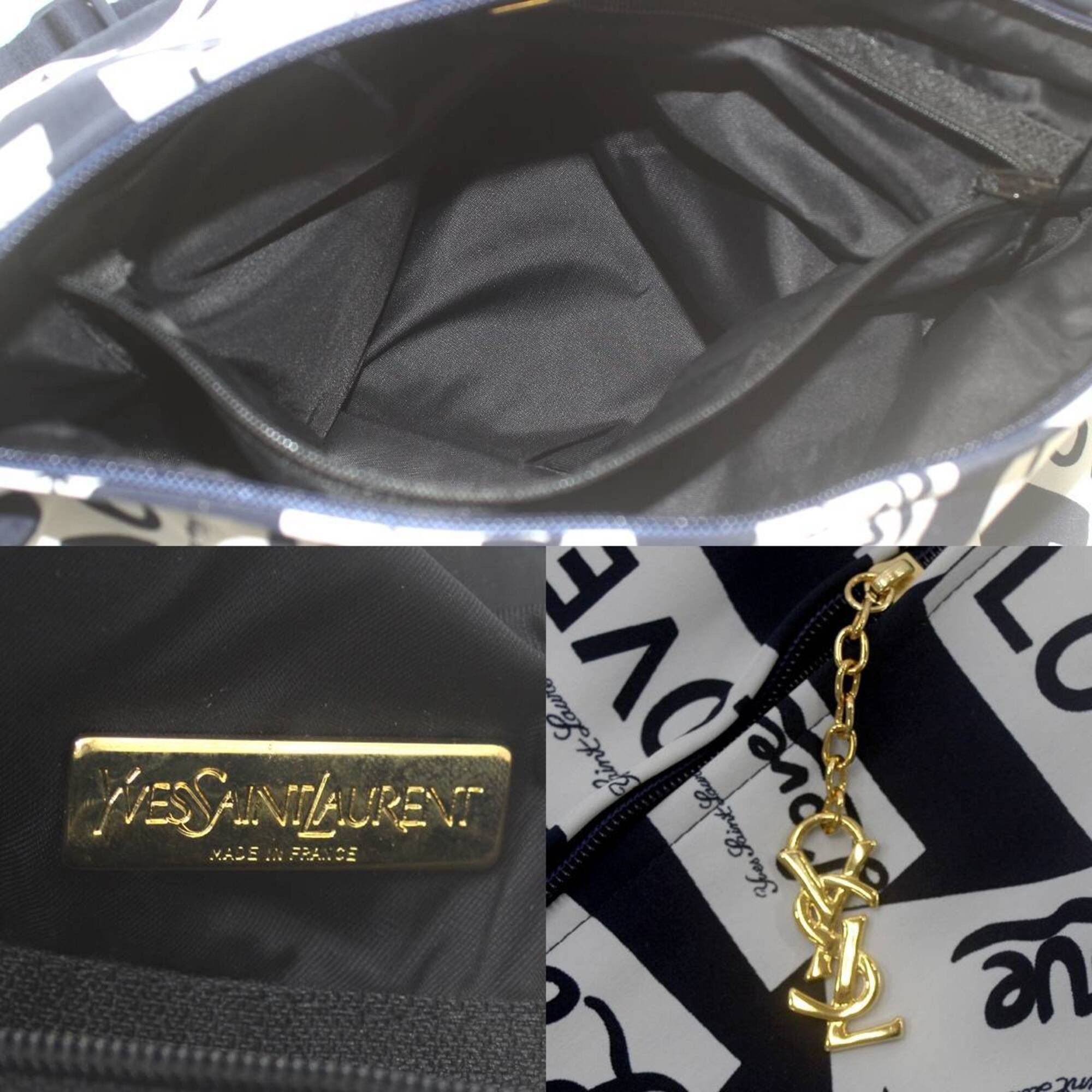Yves Saint Laurent Yves Saint Laurent LOVE Shoulder Bag, Navy Nylon Size ONE SIZE - 9 Thumbnail