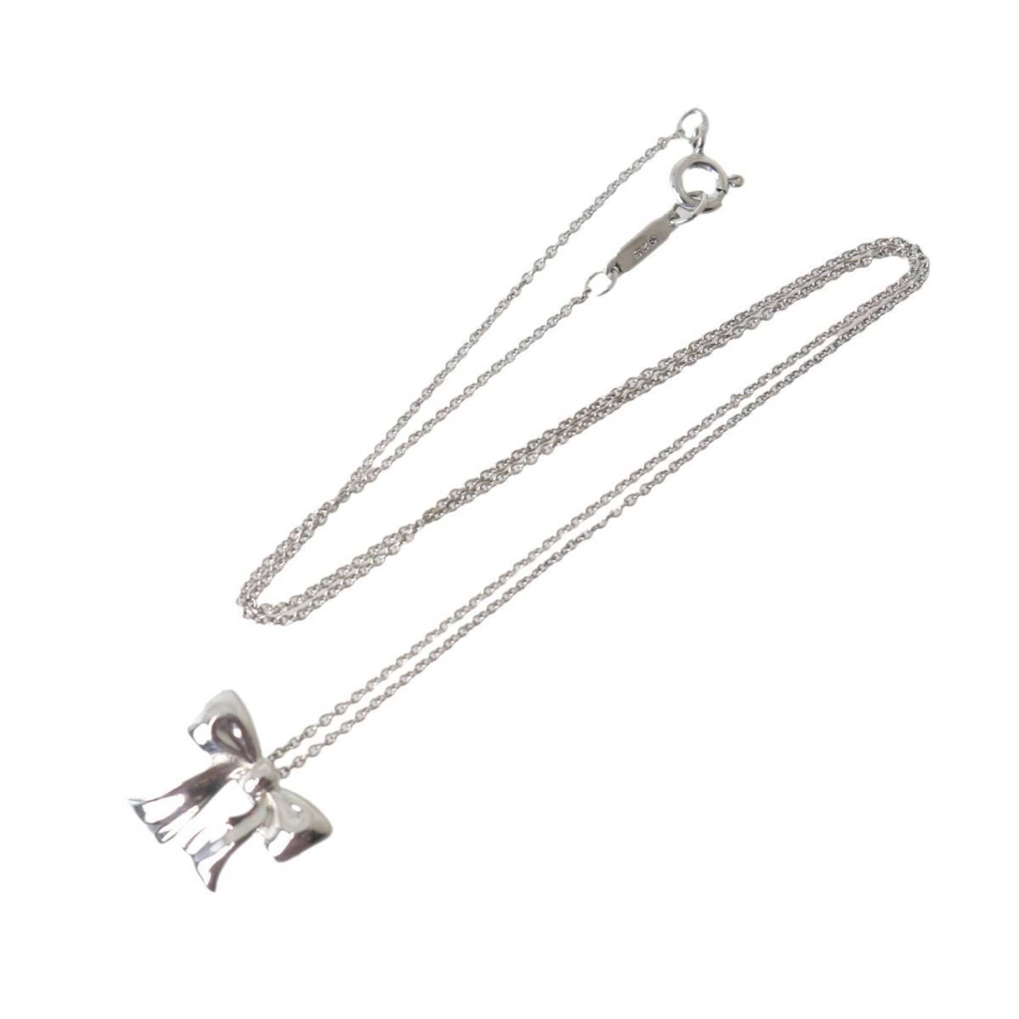 Tiffany & Co. Tiffany & Co. Ribbon Motif Necklace, Sv925 Sterling Silver. Neck circumference: approx. 41cm, Chain width: 0.1cm, Pendant: W1.5 x H1.8cm, Total weight: 2.5g Size ONE SIZE - 3 Thumbnail