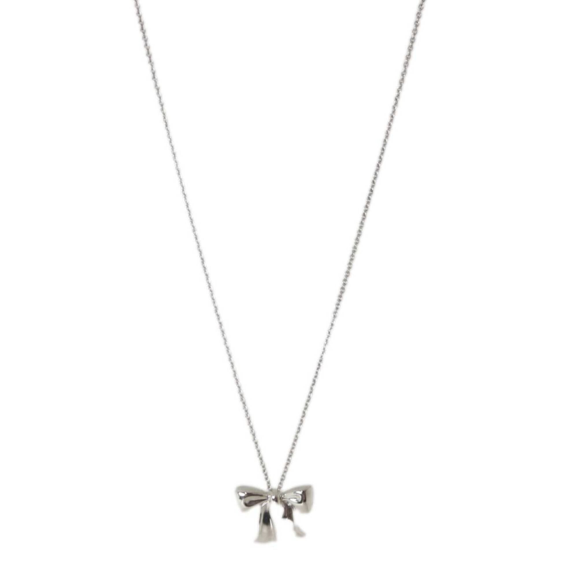 Tiffany & Co. Tiffany & Co. Ribbon Motif Necklace, Sv925 Sterling Silver. Neck circumference: approx. 41cm, Chain width: 0.1cm, Pendant: W1.5 x H1.8cm, Total weight: 2.5g Size ONE SIZE - 2 Thumbnail