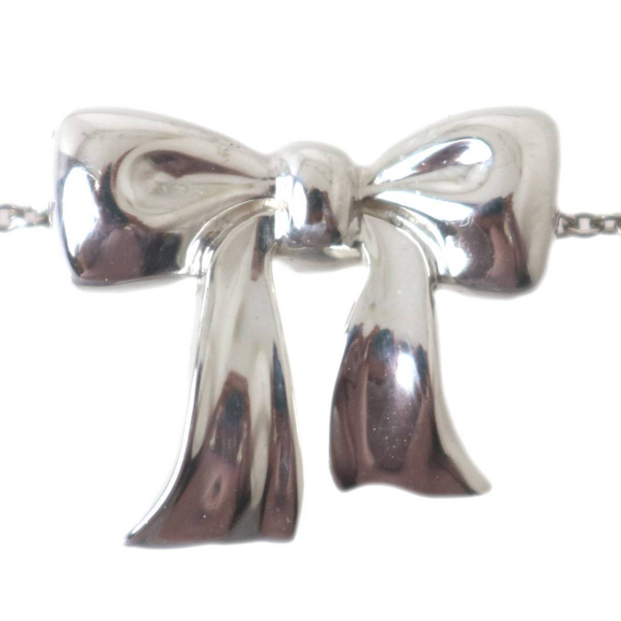 Tiffany & Co. Tiffany & Co. Ribbon Motif Necklace, Sv925 Sterling Silver. Neck circumference: approx. 41cm, Chain width: 0.1cm, Pendant: W1.5 x H1.8cm, Total weight: 2.5g Size ONE SIZE - 4 Thumbnail