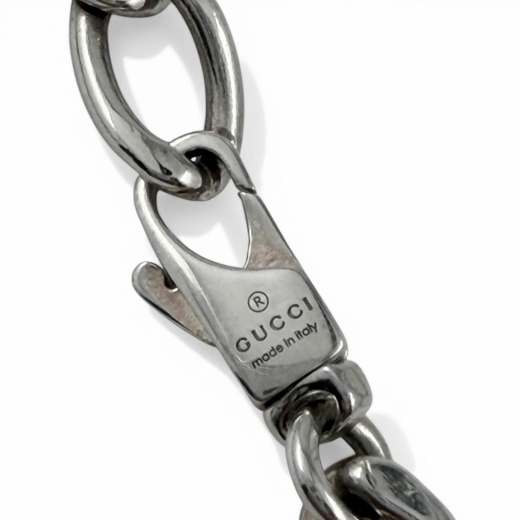 Gucci GUCCI 797142 Trademark Oval Plate Chain AG925 Necklace, Silver, Made in Italy, Weight 47.56g, Men's Size ONE SIZE - 5 Thumbnail