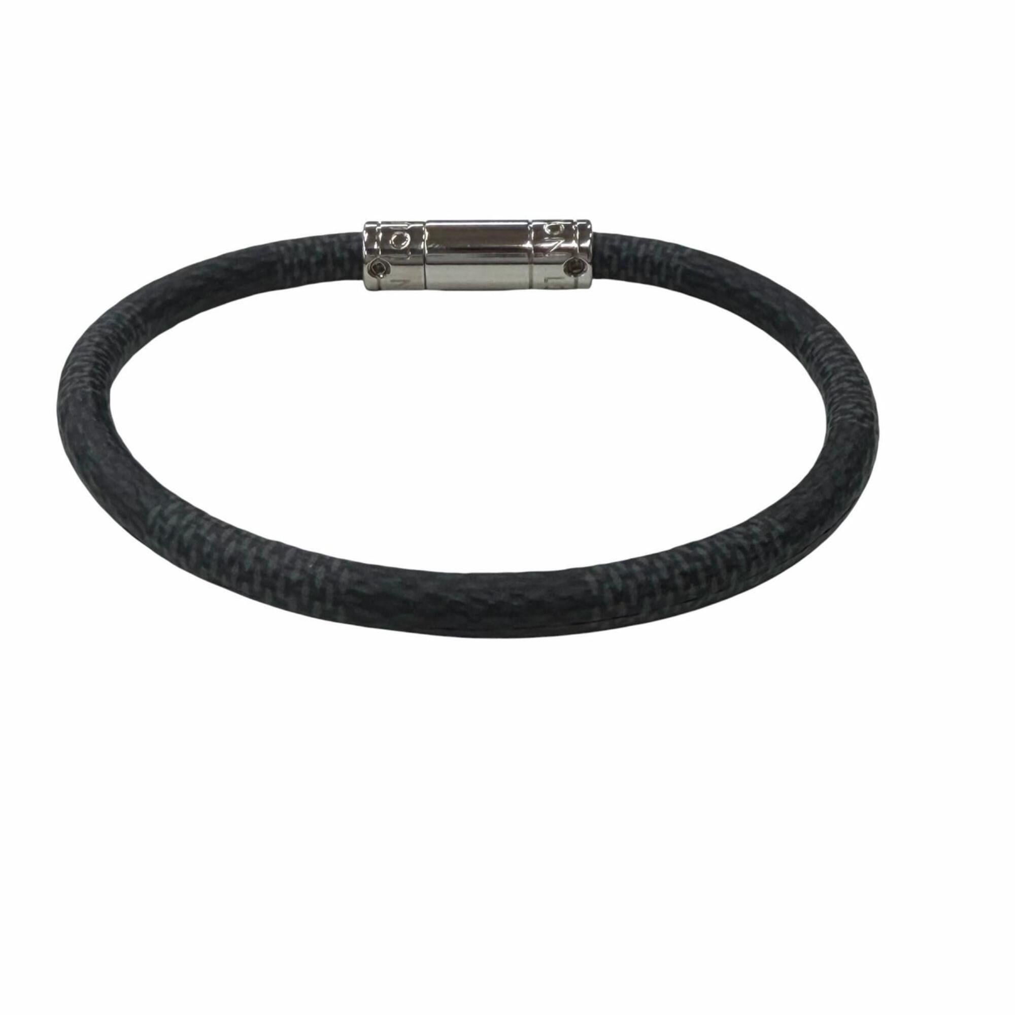 Louis Vuitton LOUIS VUITTON M6609E Damier Graphite Bracelet Keep It Bangle Black Silver Made in Spain Men's Size ONE SIZE - 3 Thumbnail